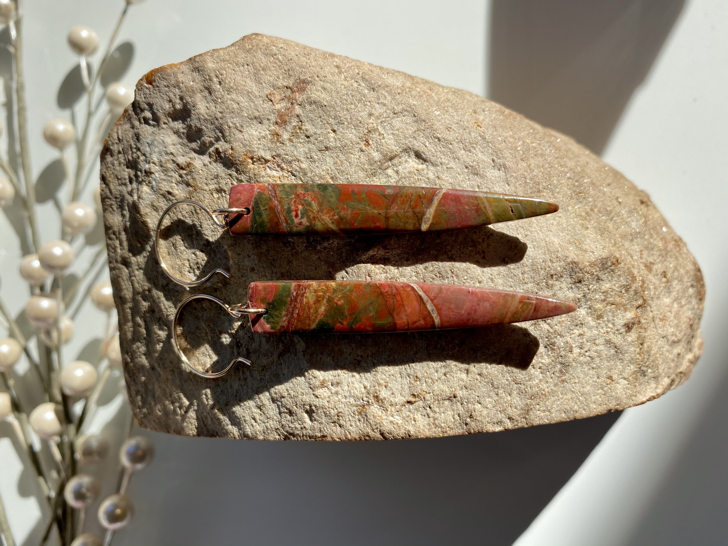 Red Creek Jasper on Gold Filled Wires