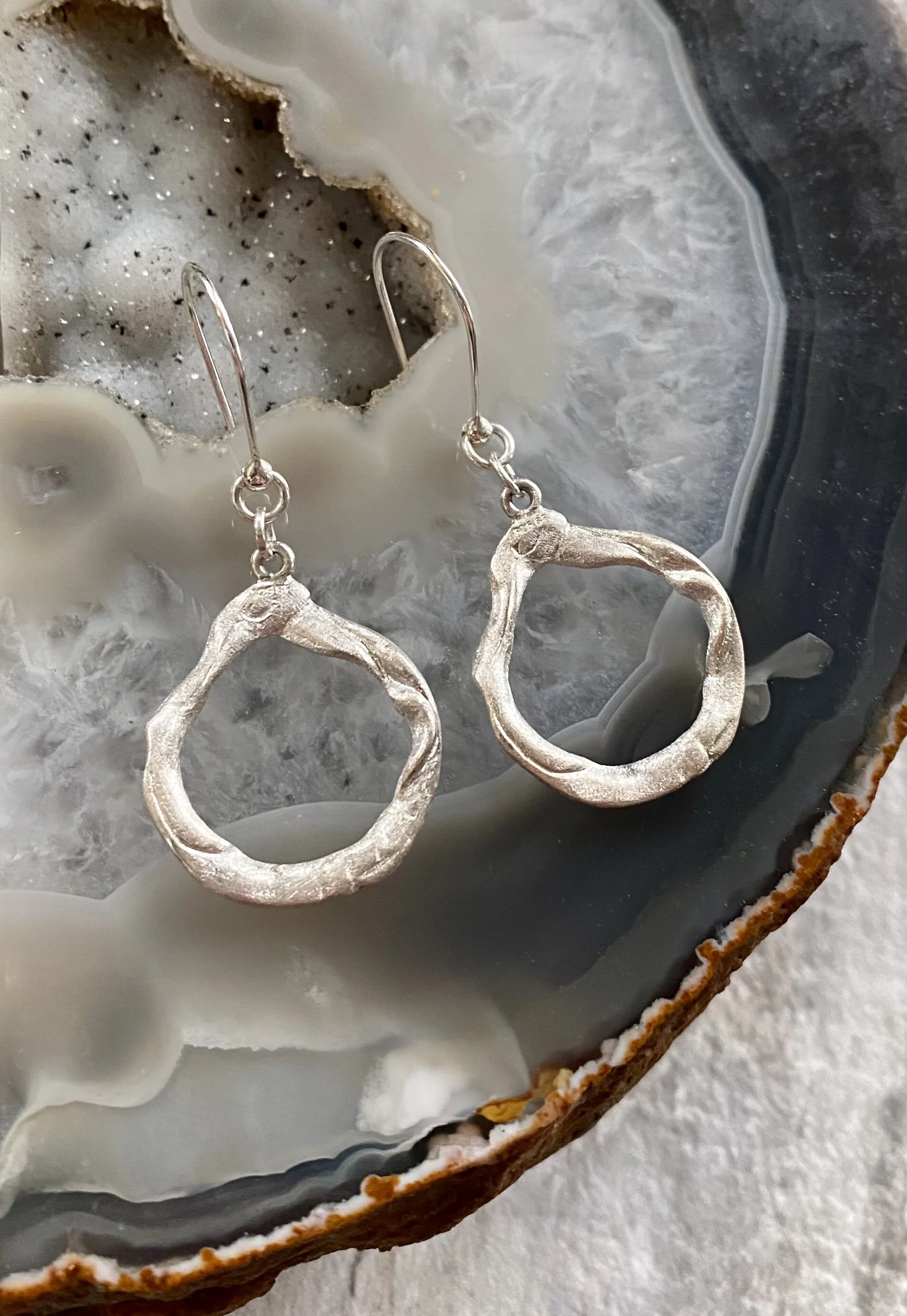 Sterling Silver Organic Earrings