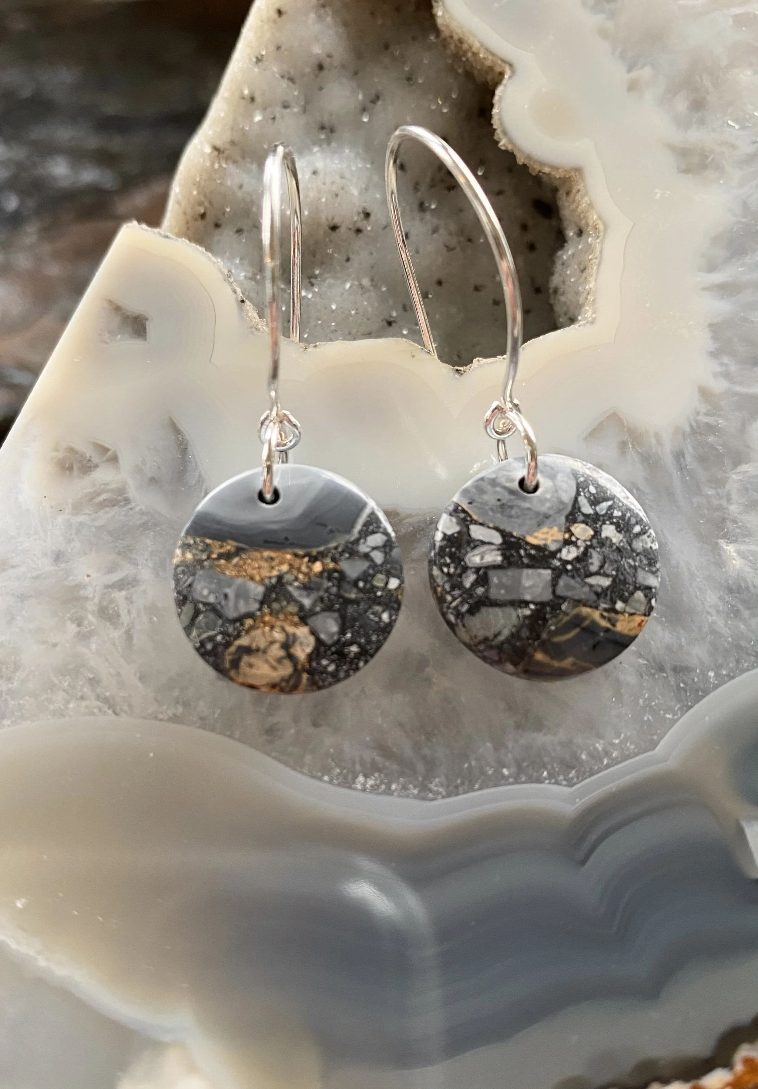 Malingano Jasper Circles on Sterling Silver 