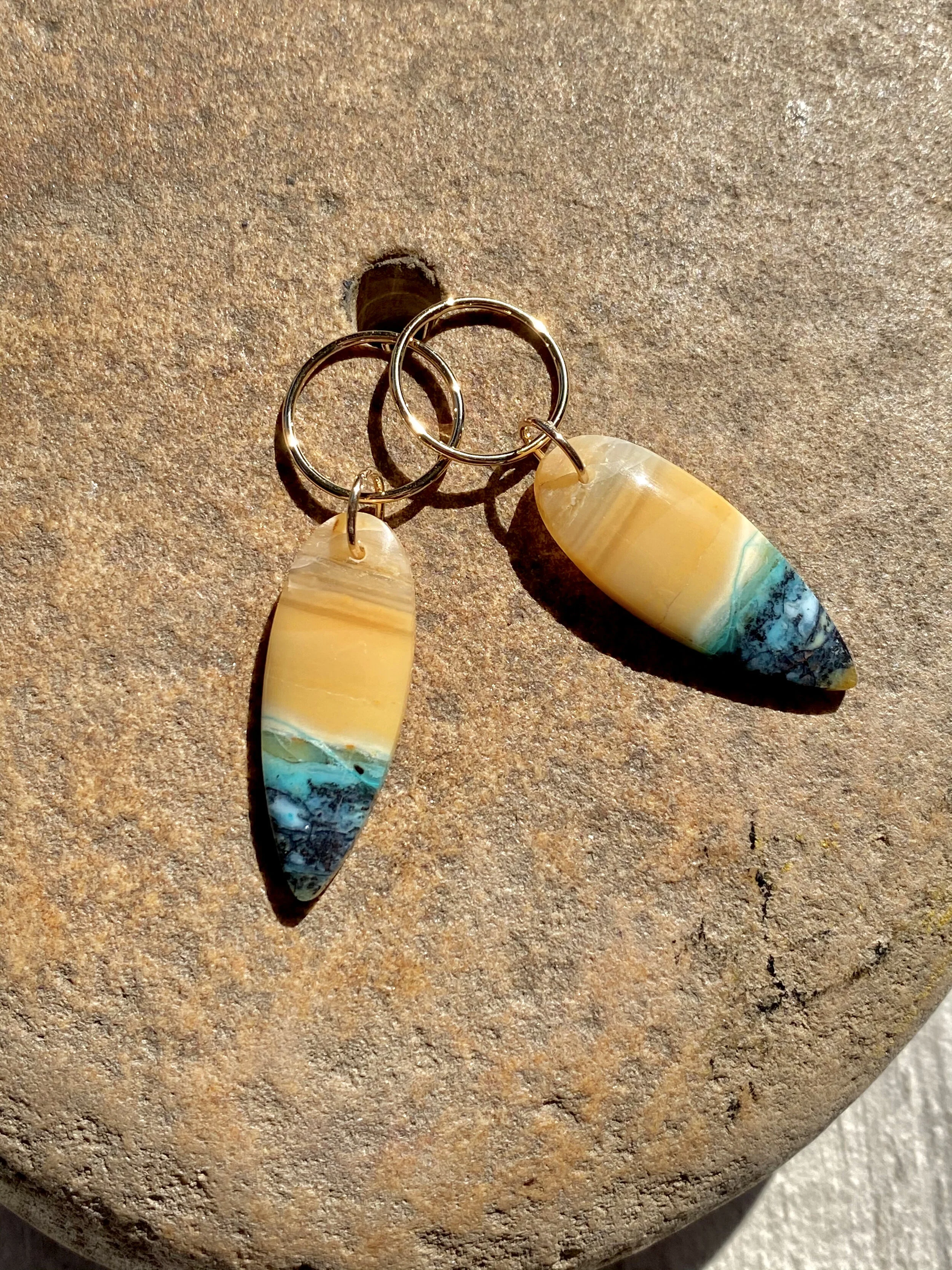 Blue Opalized Wood Teardrop 
