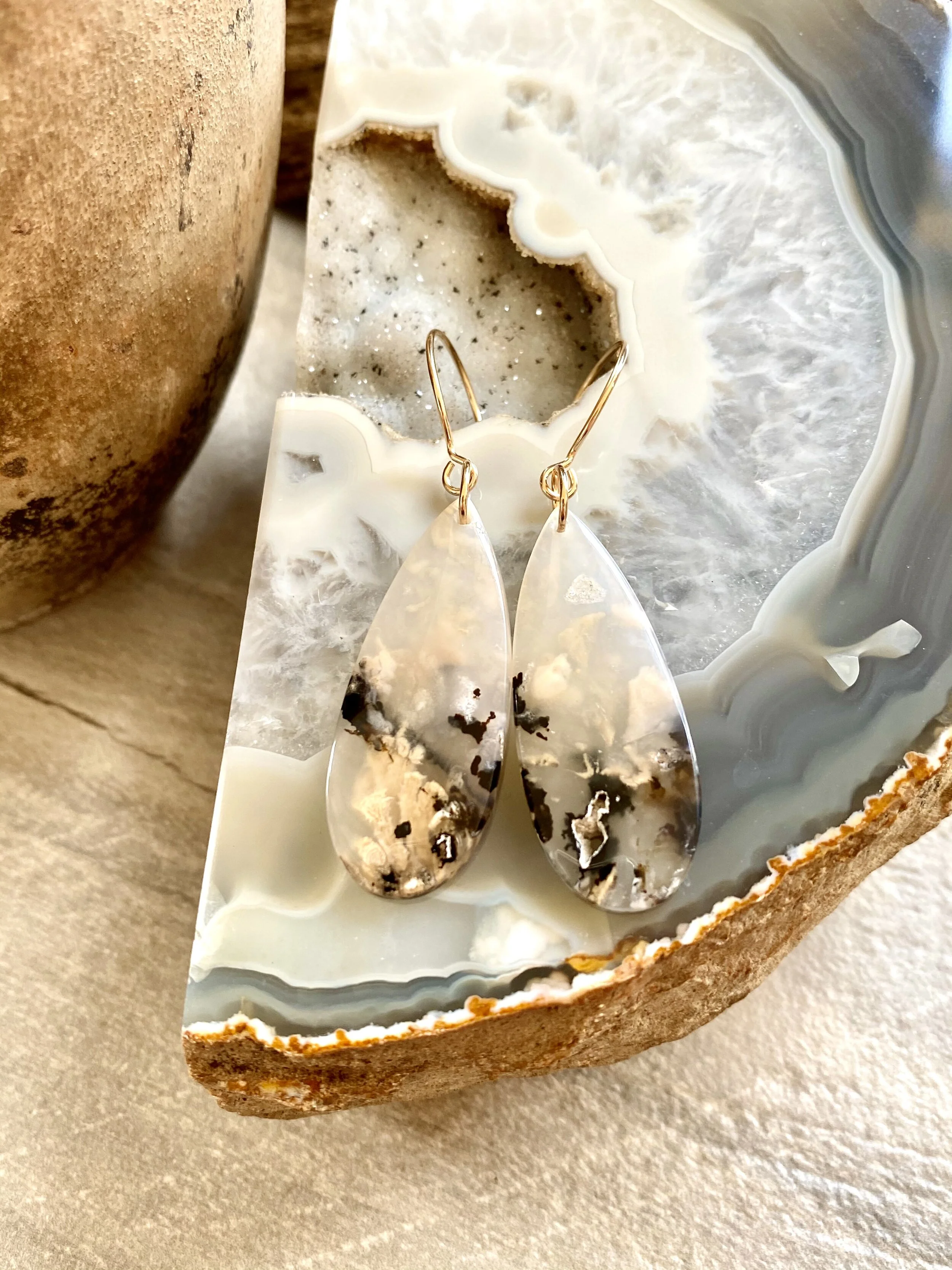 Dendrite Teardrop Earrings