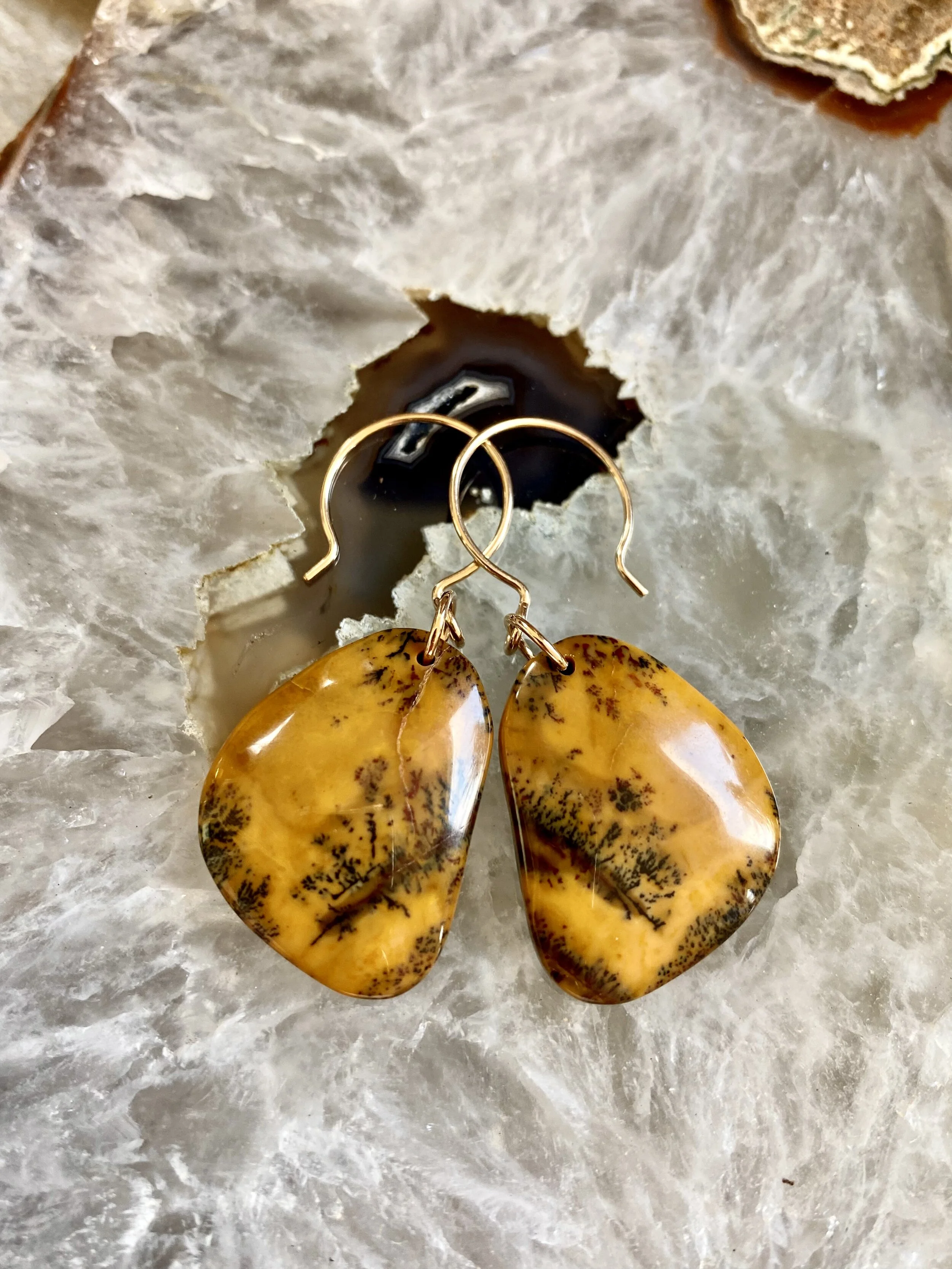 Utah Black Feather Jasper Earrings