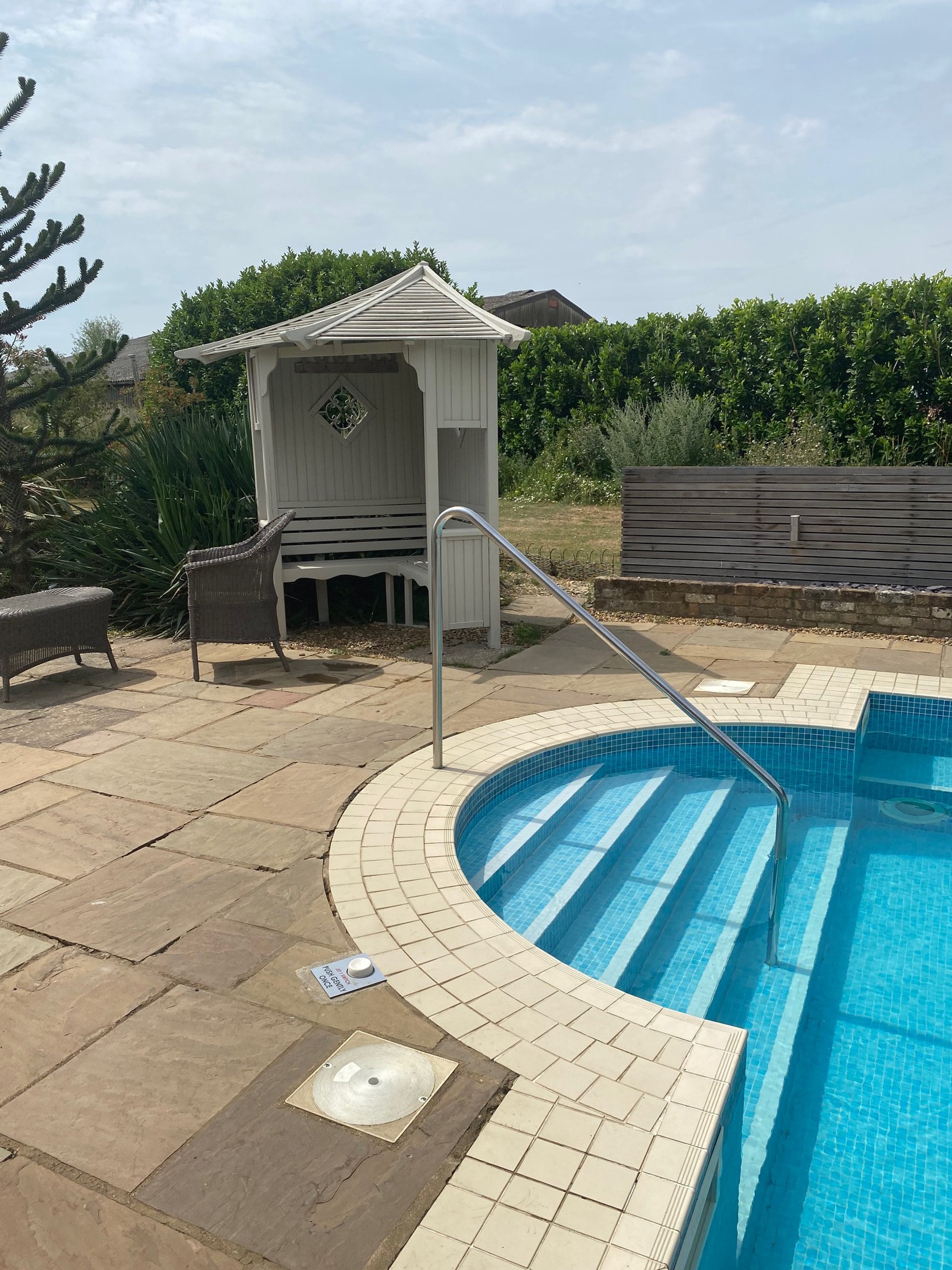 Handrail and Steps to Outdoor Pool