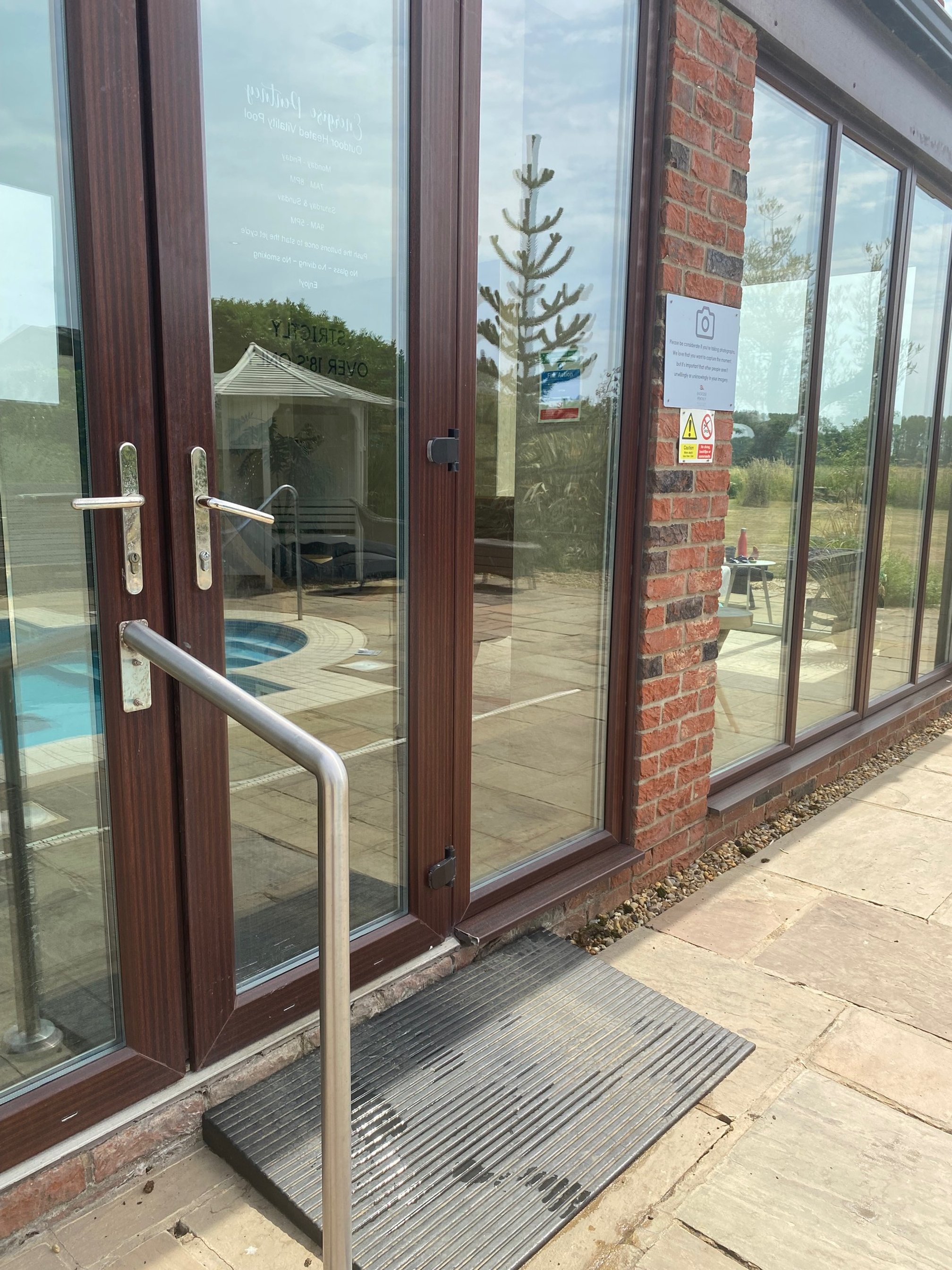 Handrail and Ramp to Outdoor Pool