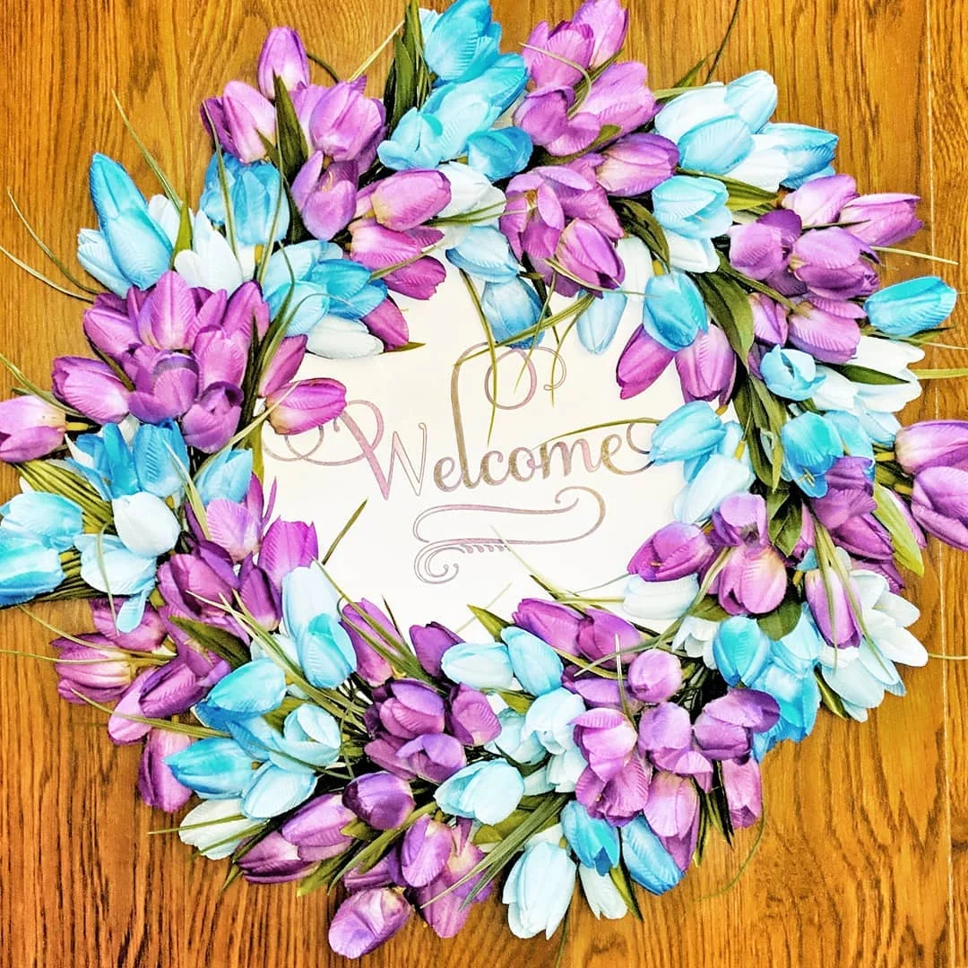Festive Spring tulip wreath