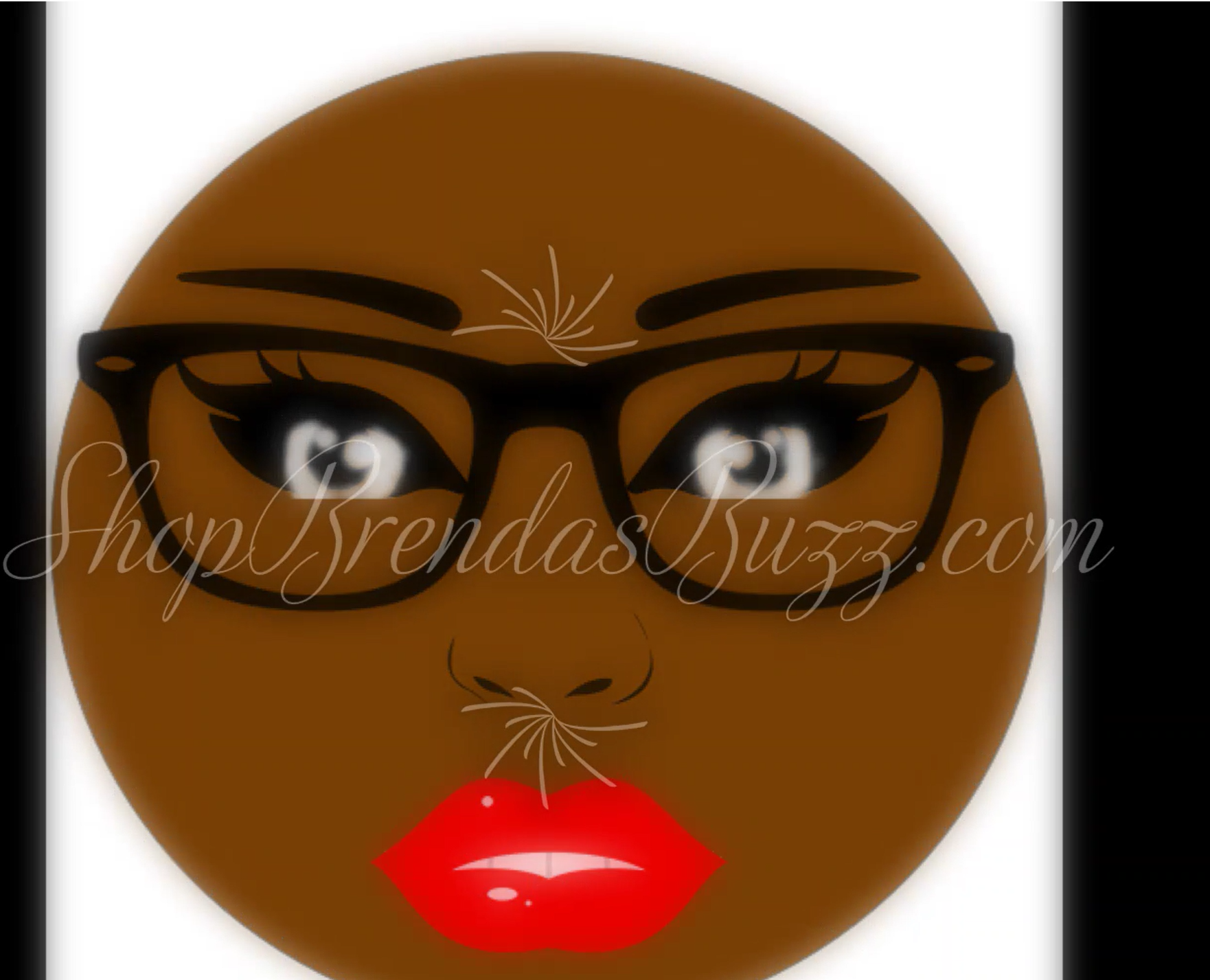 *Digital Download* Face w Glasses &amp; Red Lip