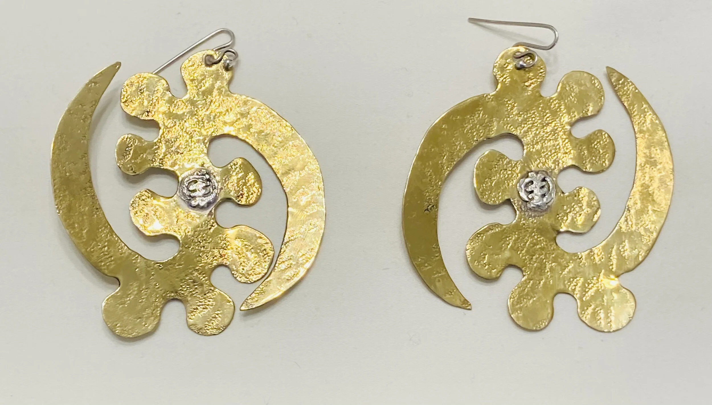 702 -Brass Gye Nyame Earrings-  Number  702.JPG