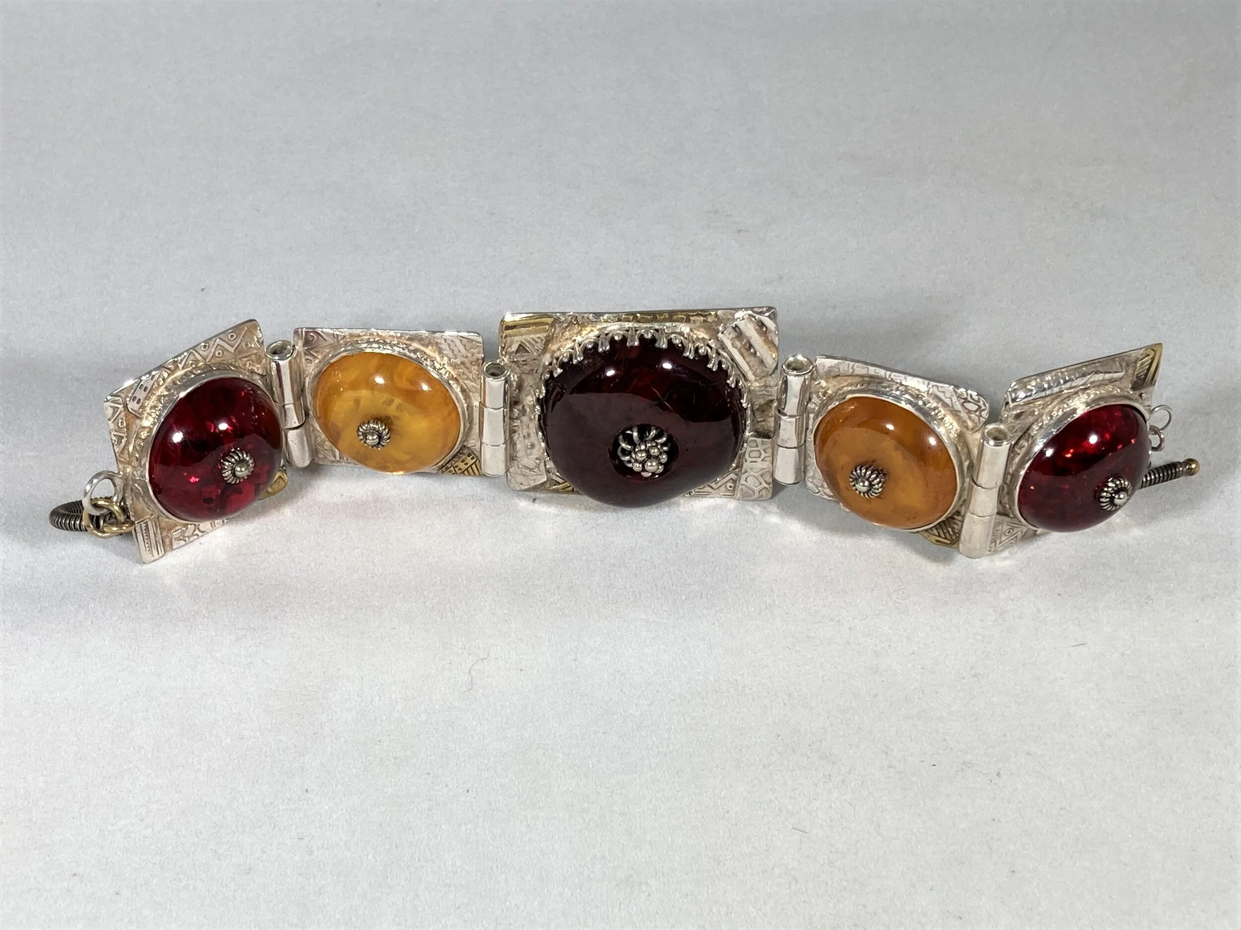 Patchwork Cherry- Honey Amber Bracelet-v2.jpg
