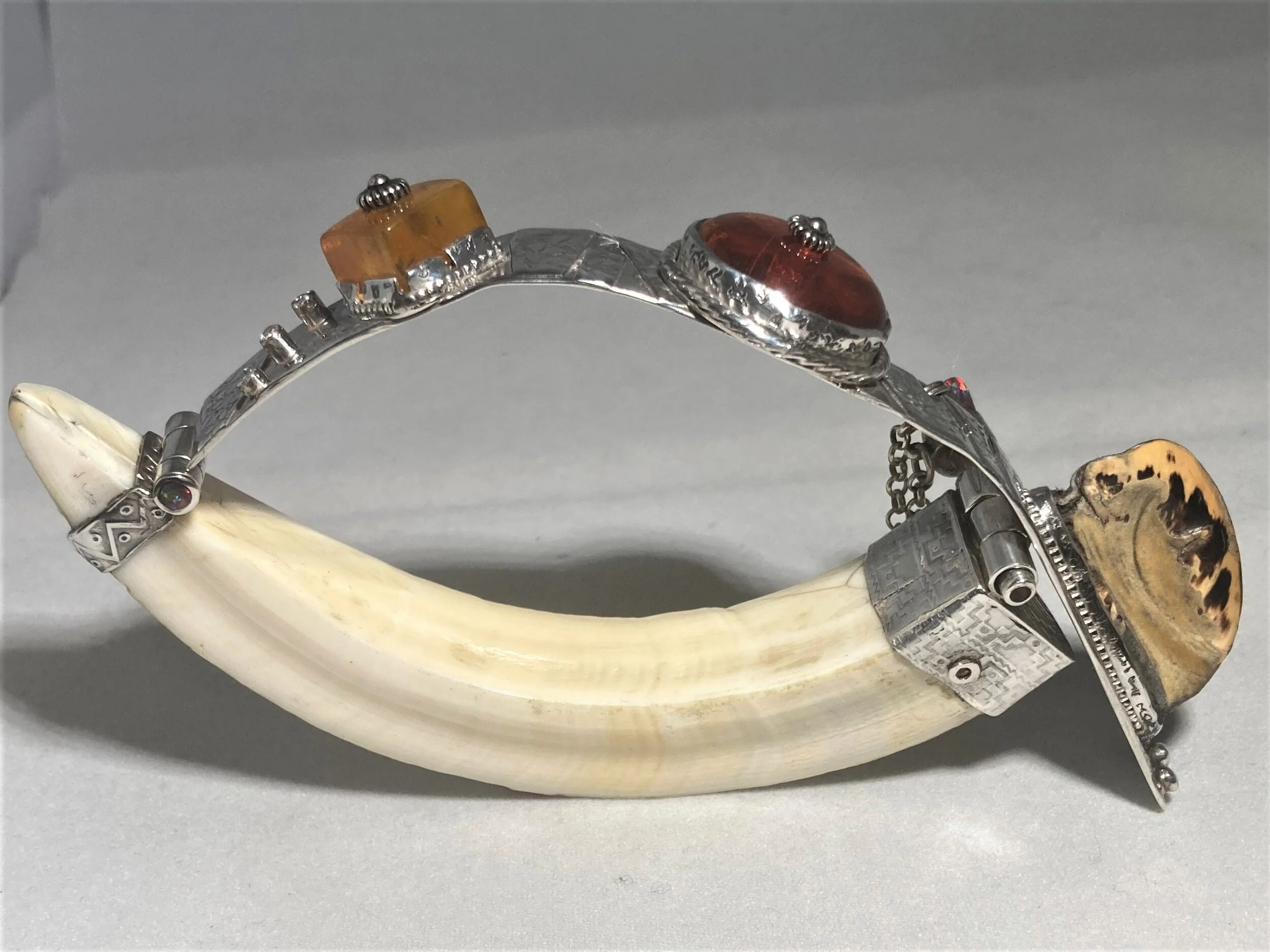 Wild Pig Tusk w Alligator Scale-1.jpg
