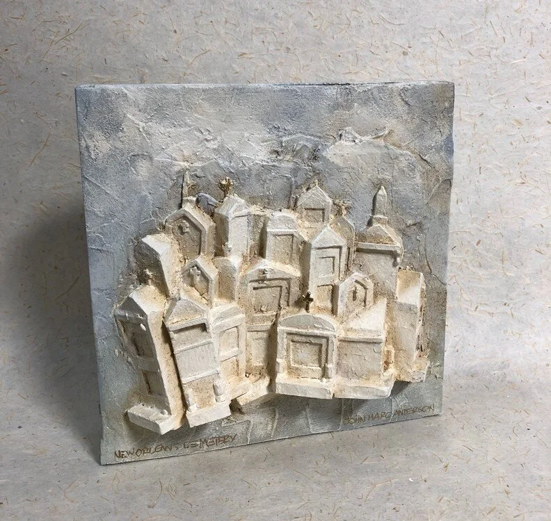 “St. Louis Cemetery, New Orleans #36”, elevation detail with forced perspective, sculpture/mixed media.