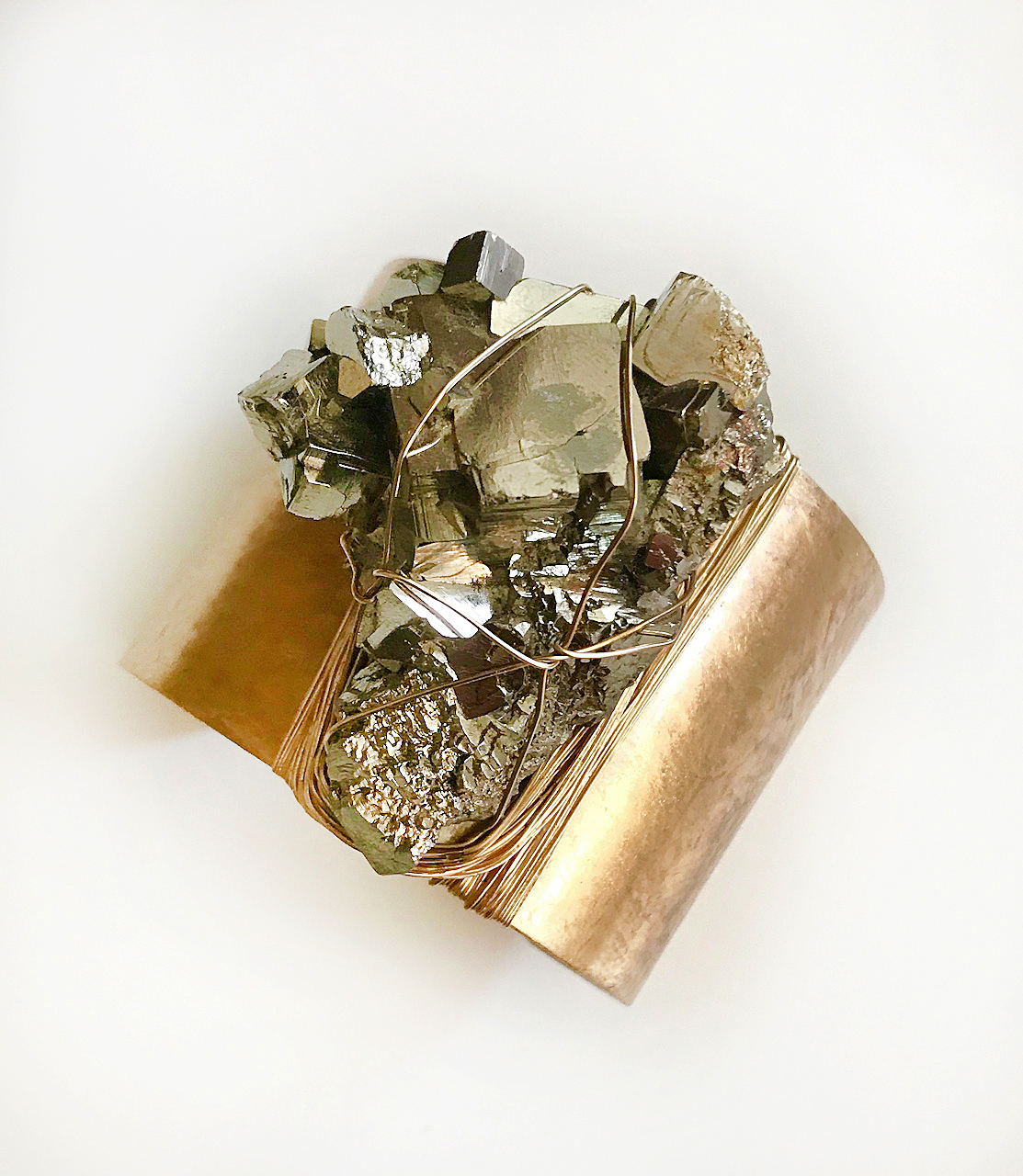 Pyrite Brass Cuff
