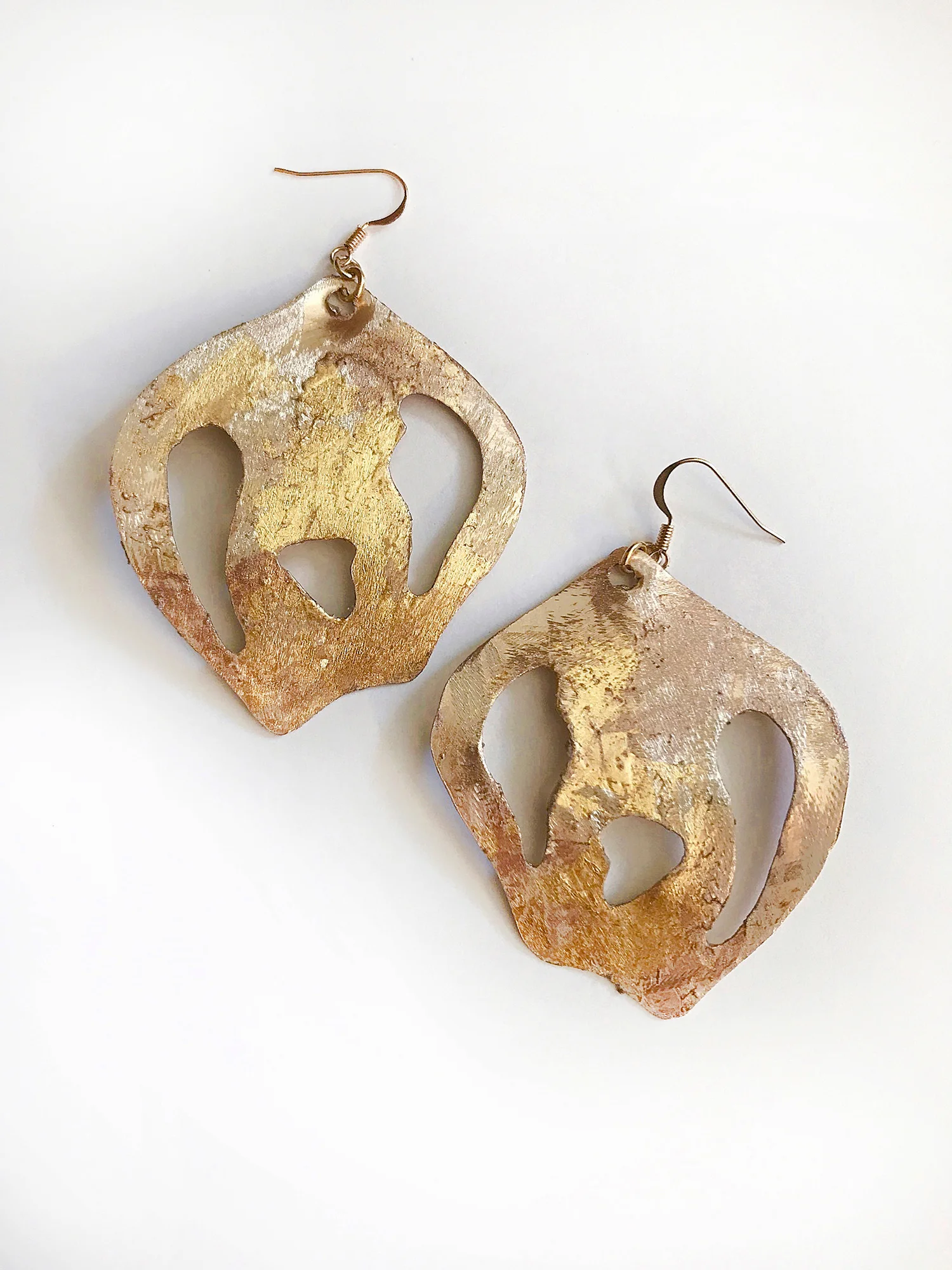 Gold-Leafed Brass Earrings