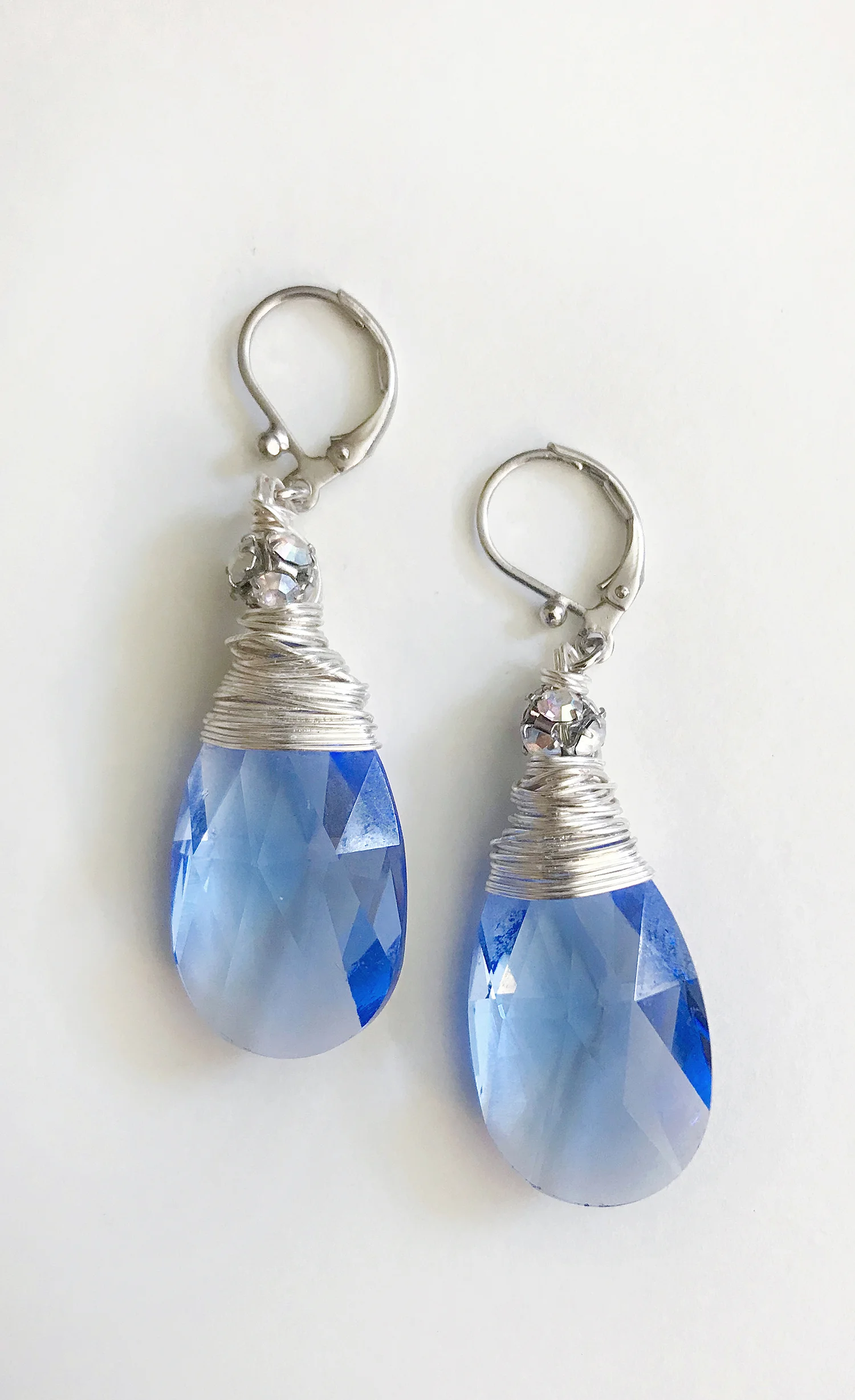 Silver Wrapped Swarovski Earrings