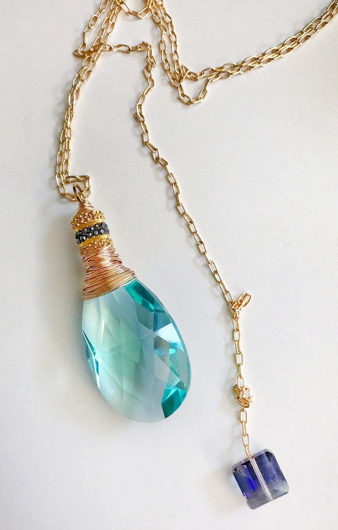 Gold Wrapped Swarovski Pendant