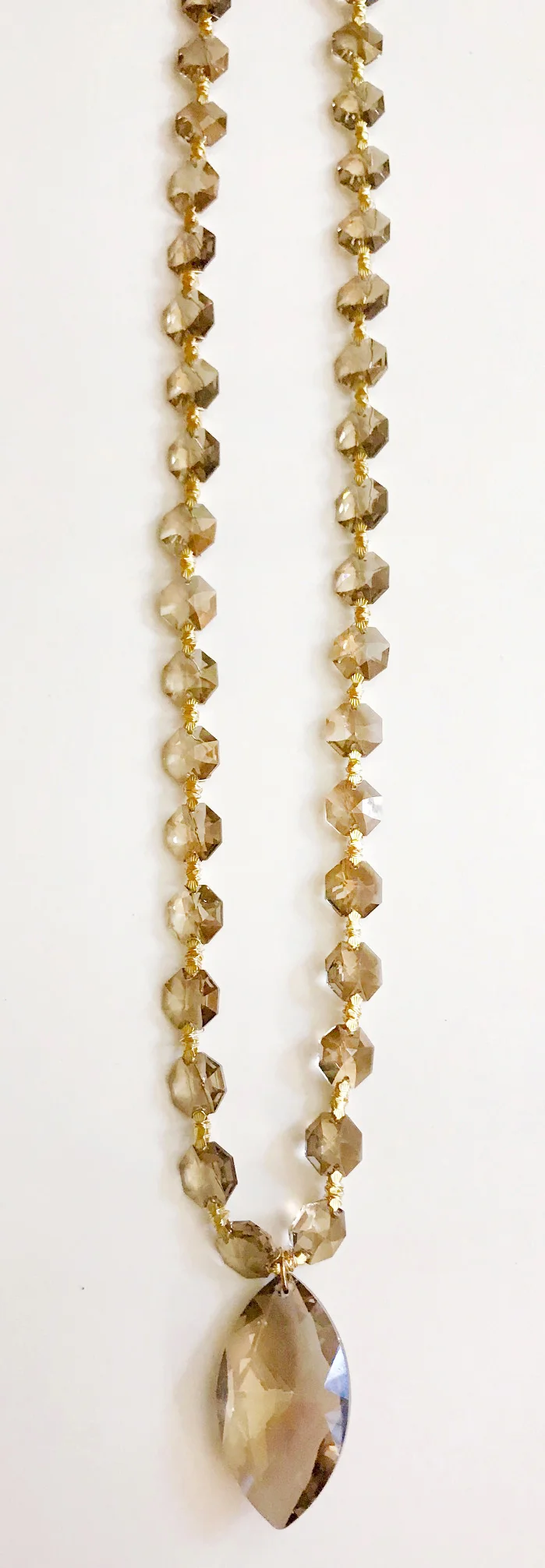 Smokey Swardovski Beaded Necklace