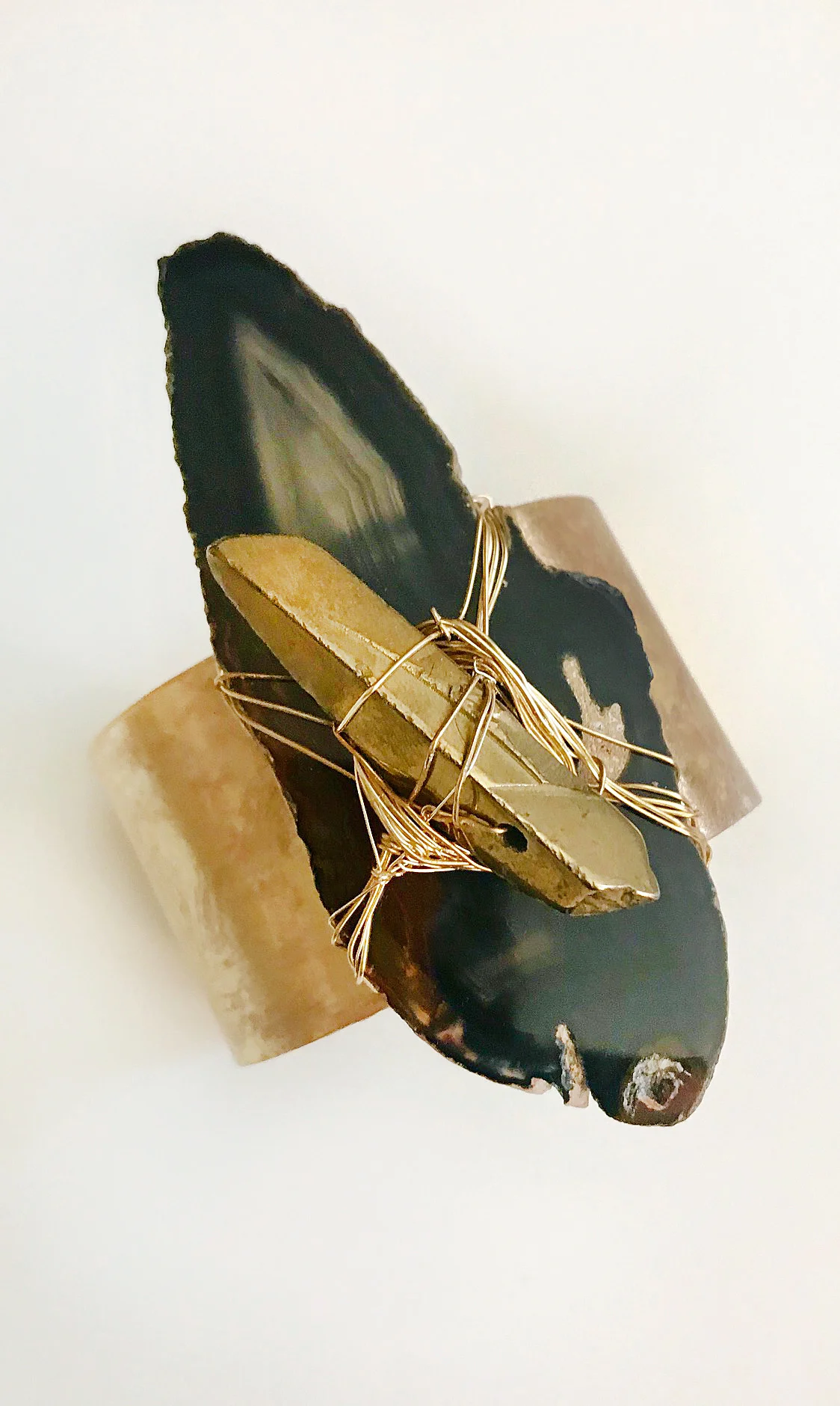 Agate/Plated Quartz Cuff
