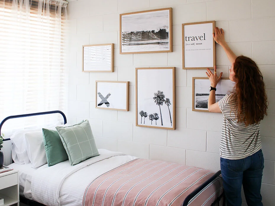 Adelaide hills interior designer arranging an art gallery wall .jpg