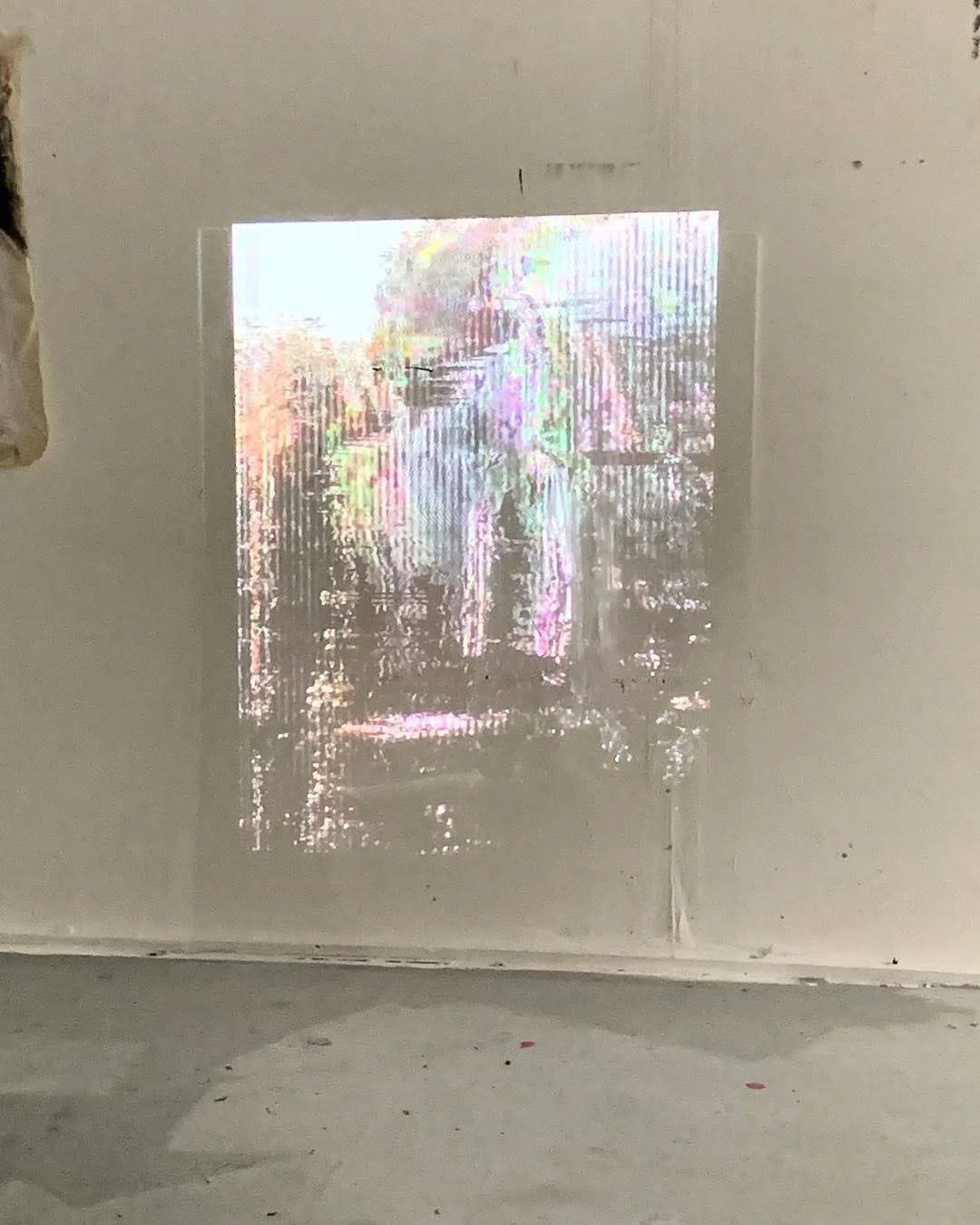  video/glitch projection + acrylic paint on plexiglass 