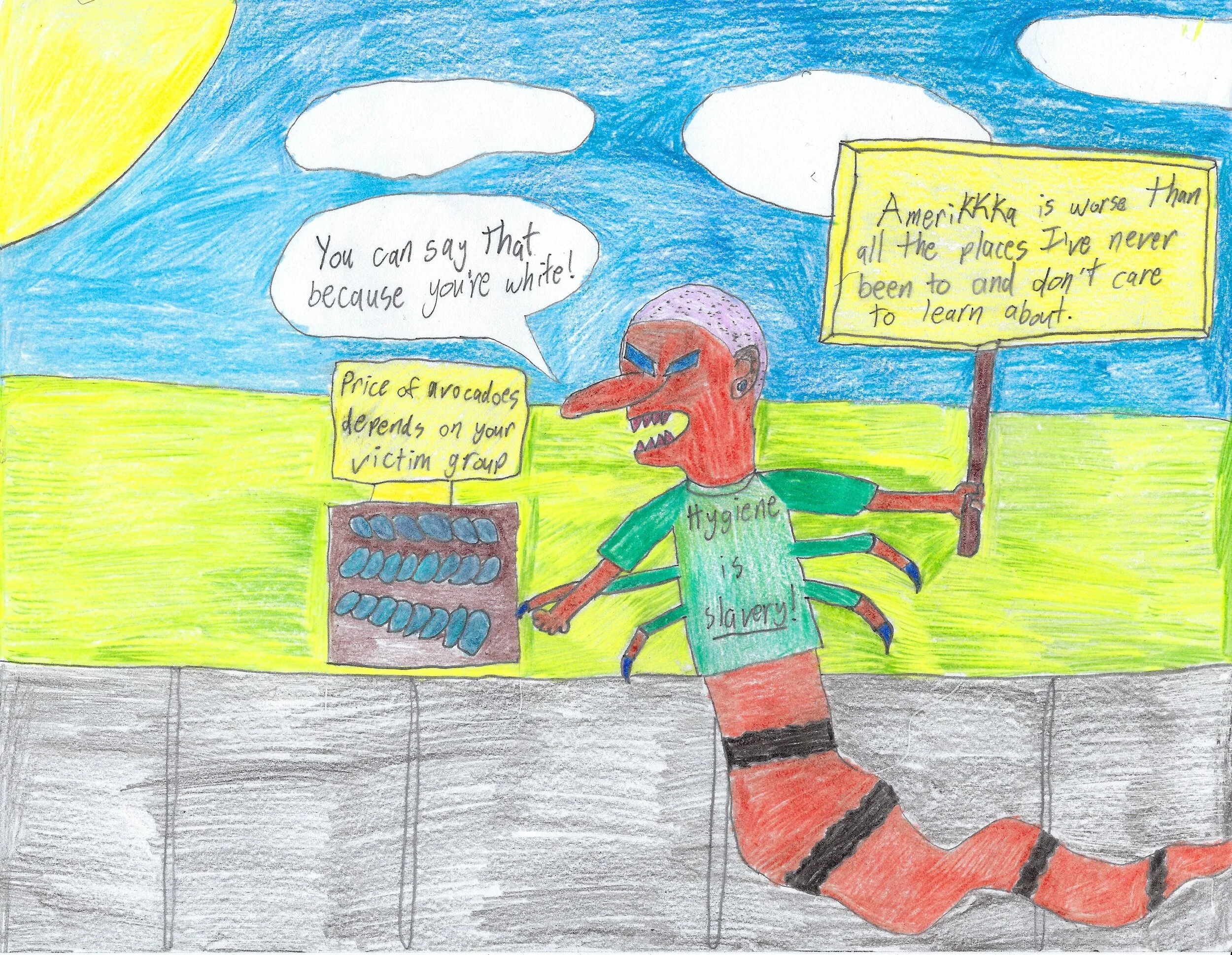 Critical Race Theory Monster used to scare conservative children into eating vegetables