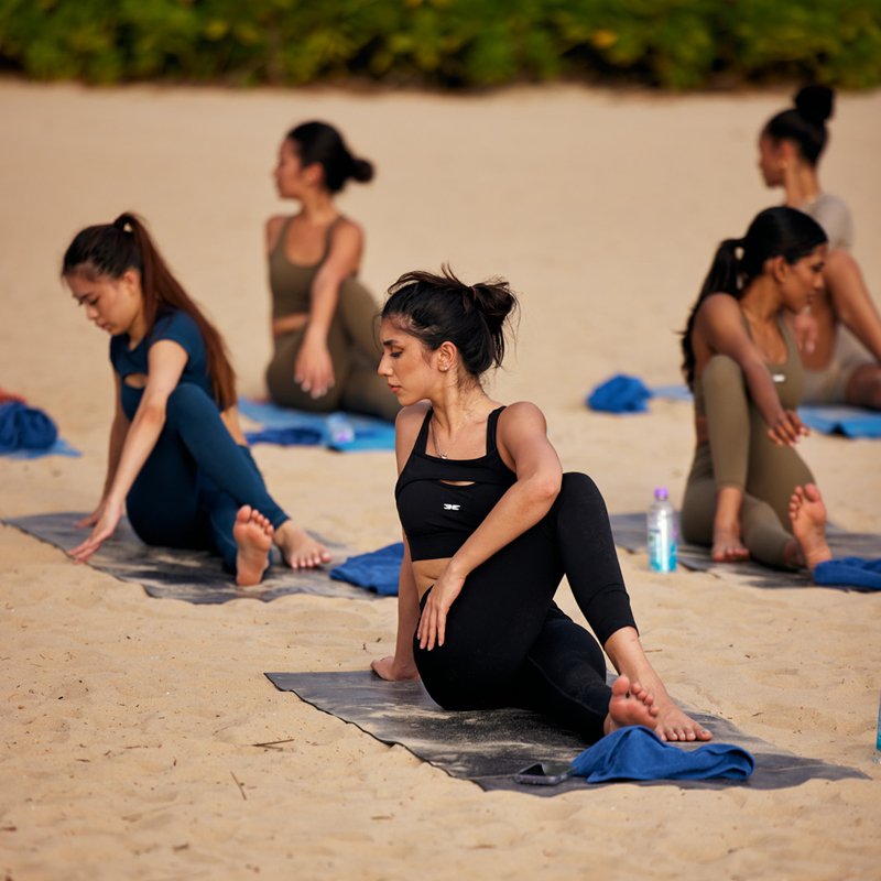yoga on beach