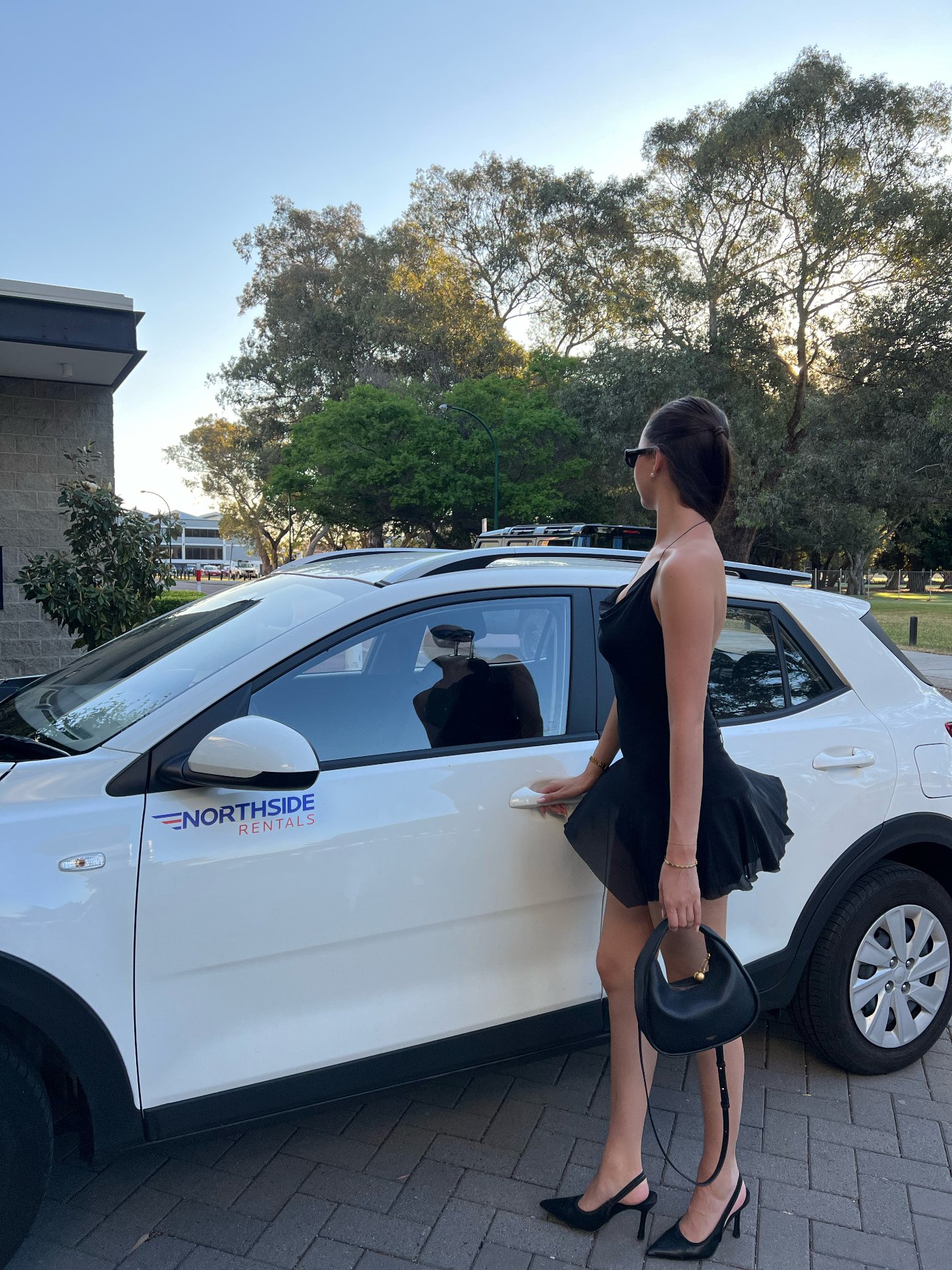 Serving looks - and so is the car @northsiderentals 👠🕶️🏁

Miss Universe Australia is Proudly Presented by; @boldly.foods 
Education &amp; Business Grant Partner; @nsrhire_au 
Cosmetic Dentistry Partner; @voguedentalstudios
Hair Retail Partner; @ha