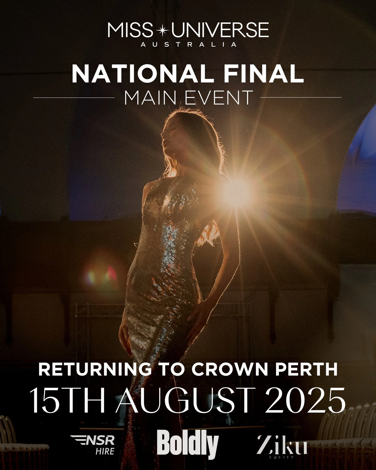 GET EXCITED! The 2025 Miss Universe Australia FINAL is less than 1 MONTH away, returning to @crownperth ✨🎉

Join us for an unforgettable evening of live entertainment, VIP red carpet arrivals, and a celebration like no other. 💃🏼🪩

WHEN: Friday, A