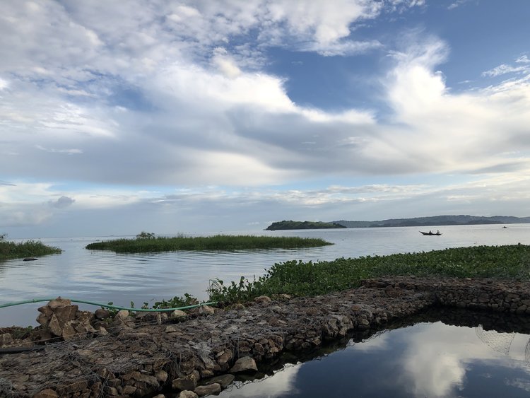 Lake Victoria and the intake for Cedar Tanzania's water purification system