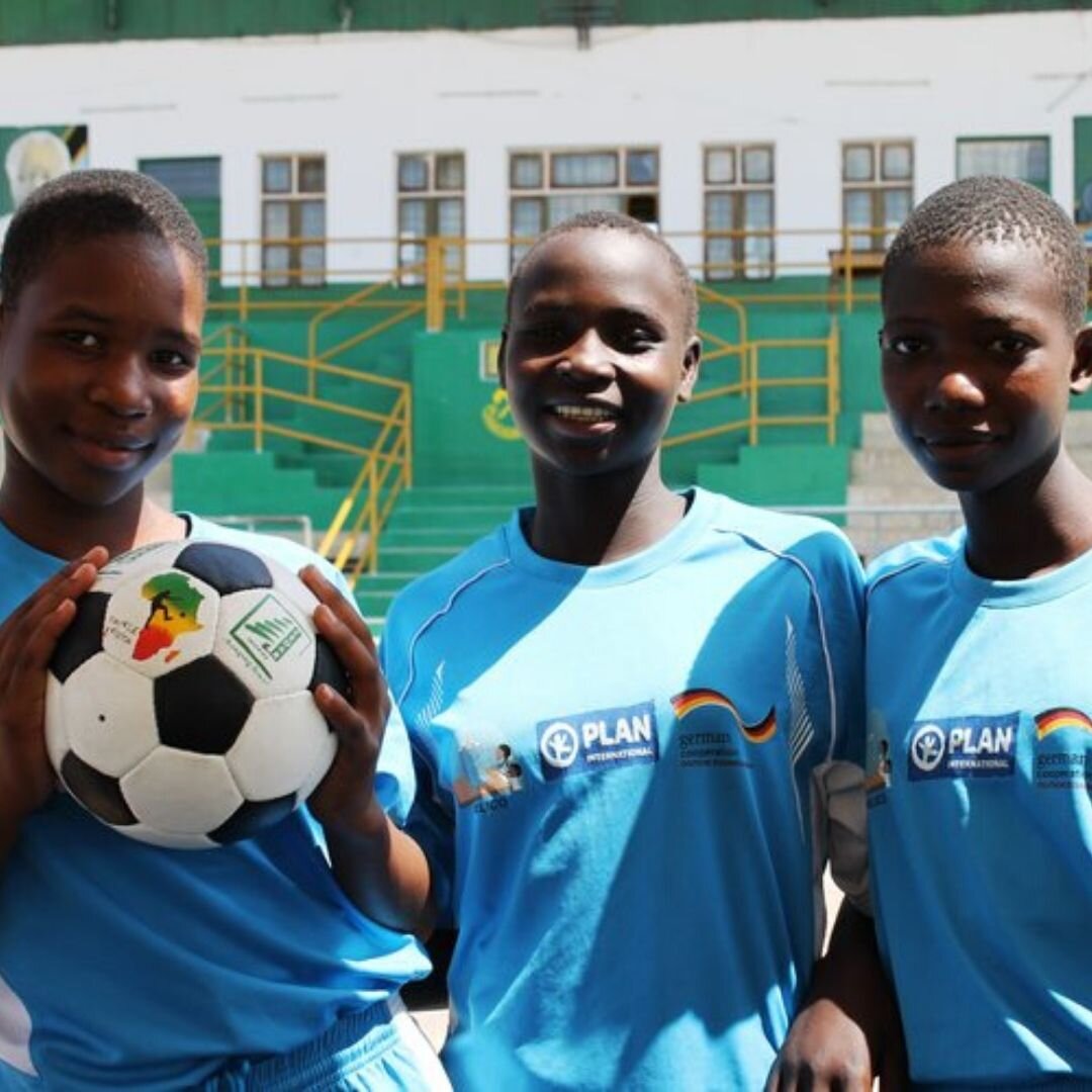 Girls participating in the Football in ACTion youth health and HIV prevention programme in Tanzania