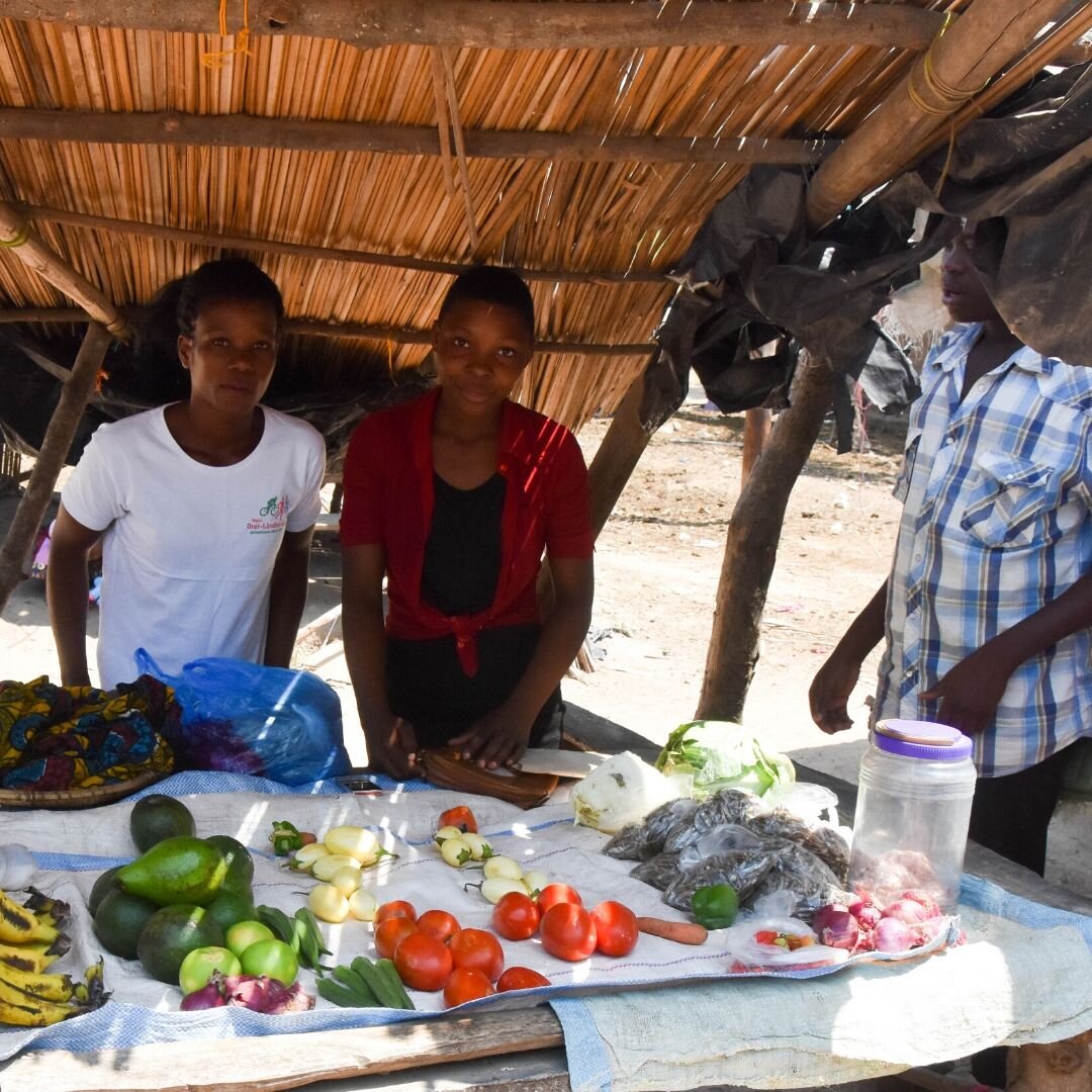 Local produce being sold at the market