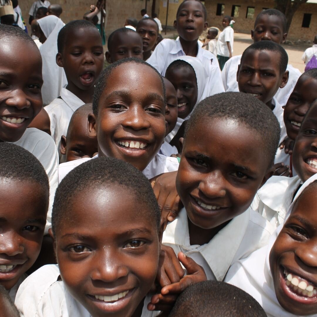 Happy children at school in Tanzania