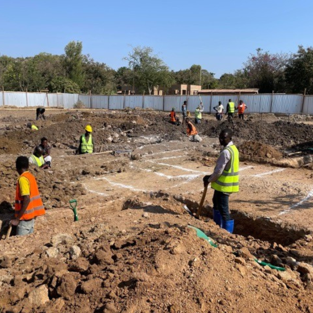 Construction of the new operating theatre at Kamanga Health Centre in rural Tanzania