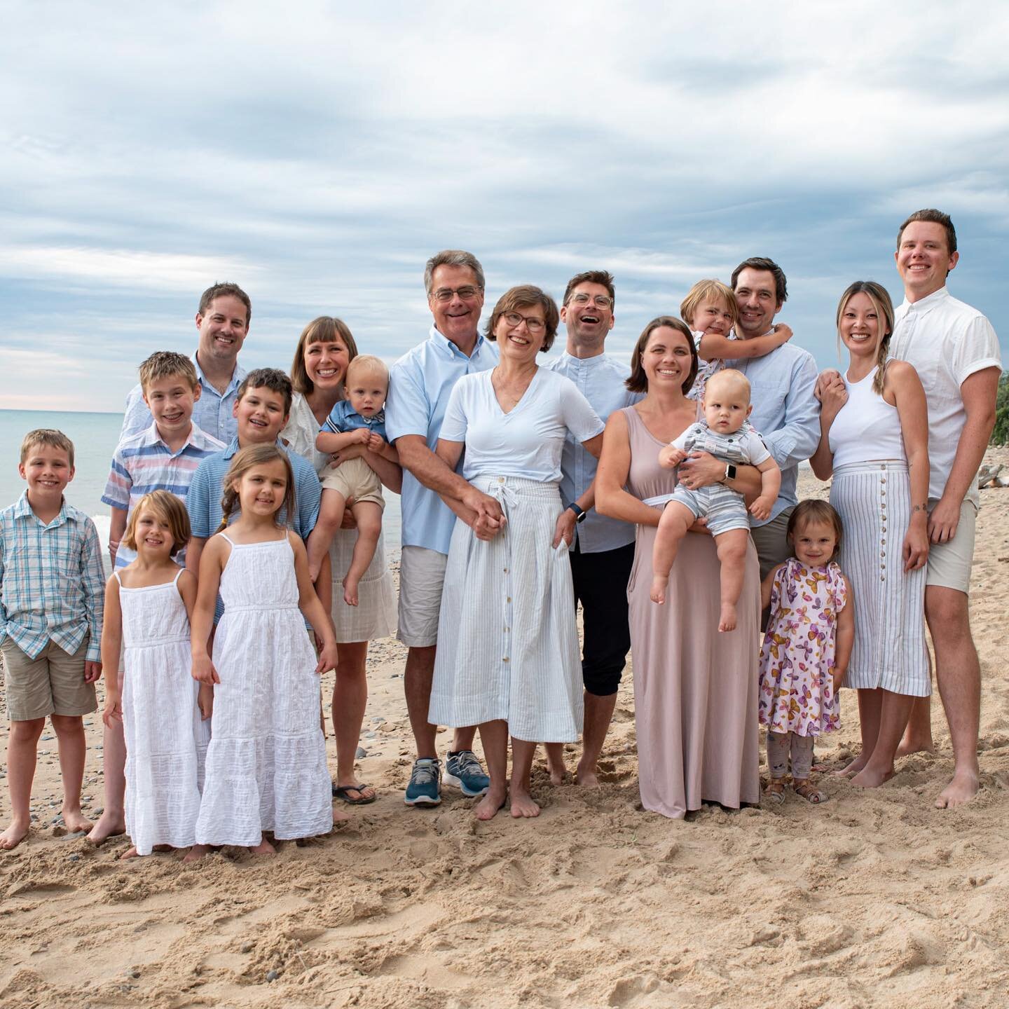 The Ultimate Family Photo&mdash;after over a year apart due to the pandemic, my parents, siblings, and our families finally got together for a Lake Michigan vacation to celebrate my dad&rsquo;s retirement. Although posing on the beach in color-coordi