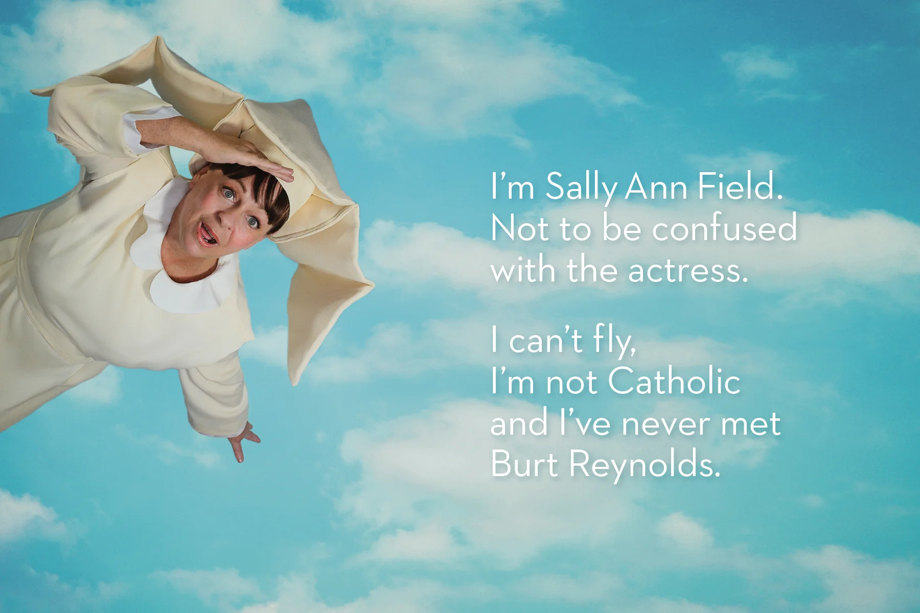 “Flying In” from the series Being Sally Field, view my personal photography projects at sallyannfield.com