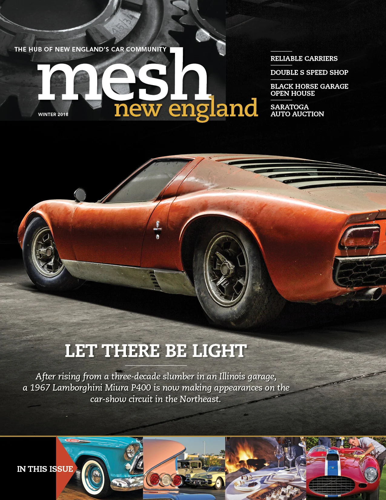Winter 2018 Cover of Mesh New England Magazine. Red 1967 Lamborghini Miura on cover.jpg