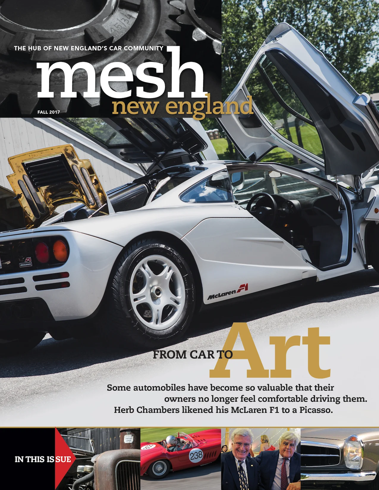Fall 2017 cover of mesh new england magazine with silver mclaren F1 pictured on the front.jpg