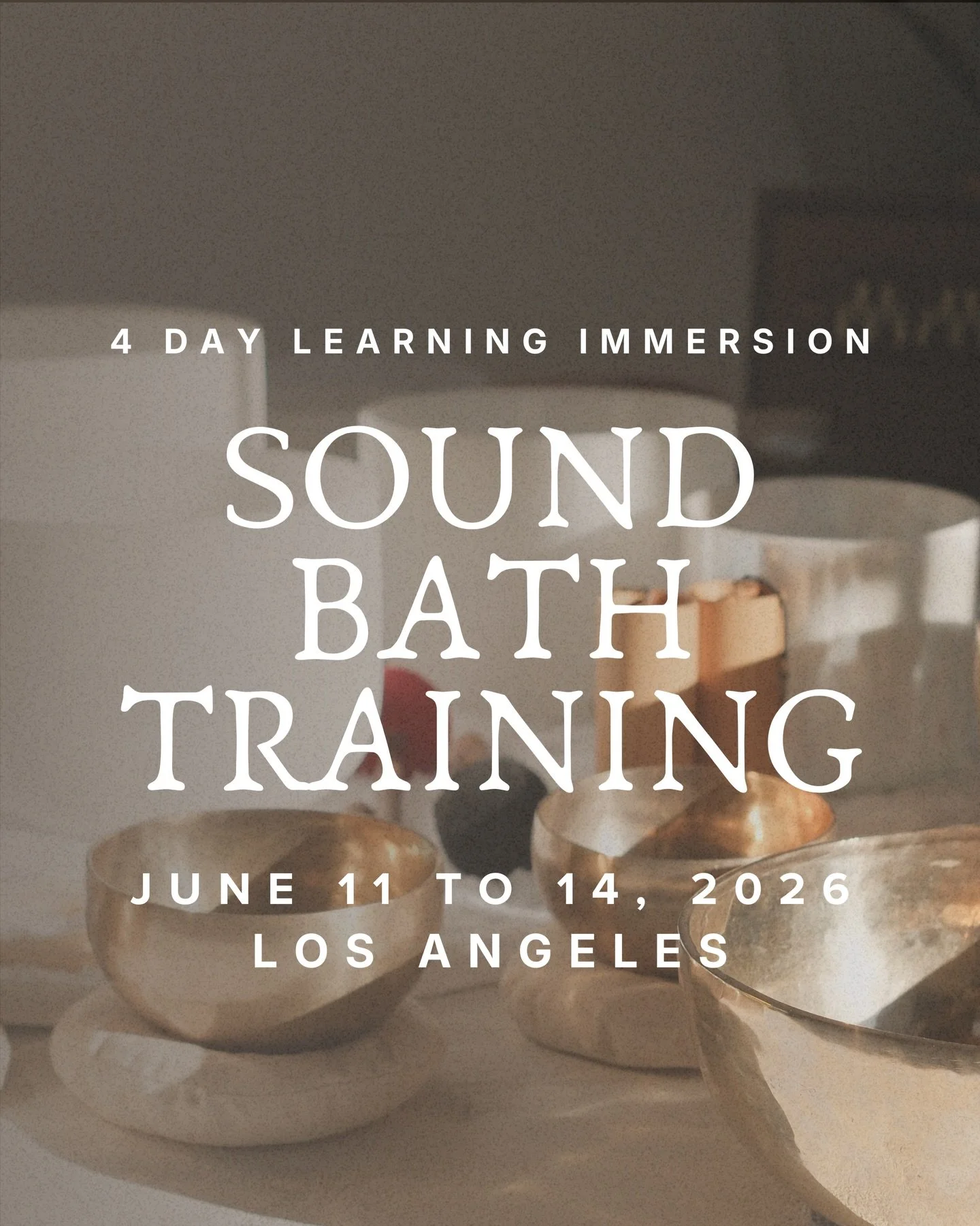 You, me, sound + LA 👇🏽

The Aligned Sound Method
Sound Bath Practitioner Certification
June 11&ndash;14, 2026
At our new home in Los Angeles @reservevenice 

✨Just 5 spots remaining. ✨

This cohort is intentionally small, so every practitioner gets