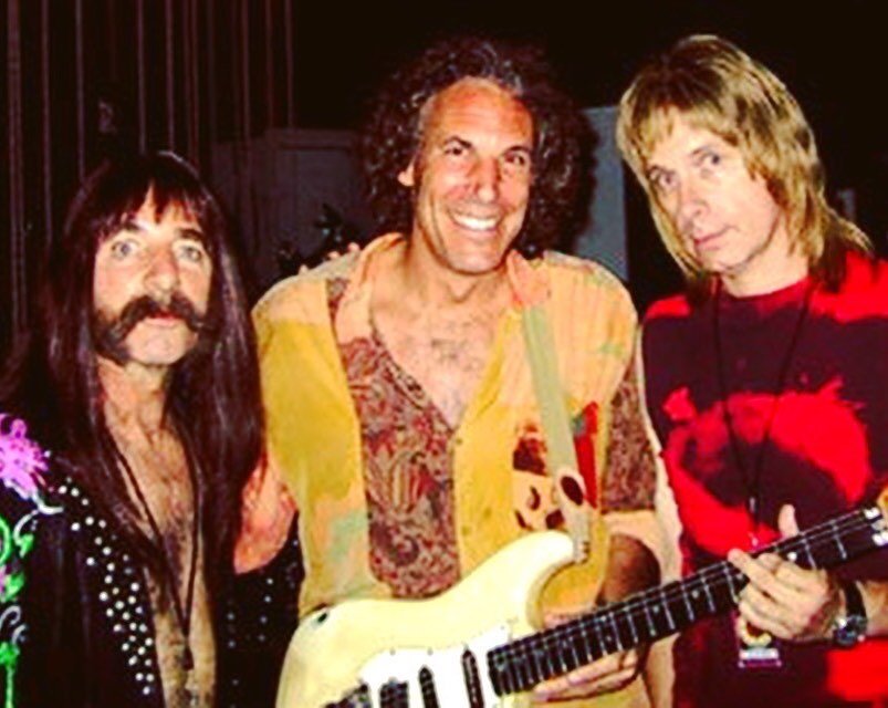 Ran across this pic today from a benefit we all did in Santa Monica about 20 years ago. I didn&rsquo;t realize besides getting a shot with my Tap heroes that Nigel was also giving me a chordal guitar lesson. #spinaltap #nigeltufnel #christopherguest 