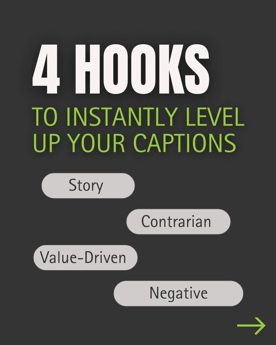 Your hook will make or break your content! 

If you want people to stop scrolling and actually read what you wrote, your opening line needs to earn their attention. Swipe through for 4 of our go-to hook styles &mdash; and how to use each one effectiv
