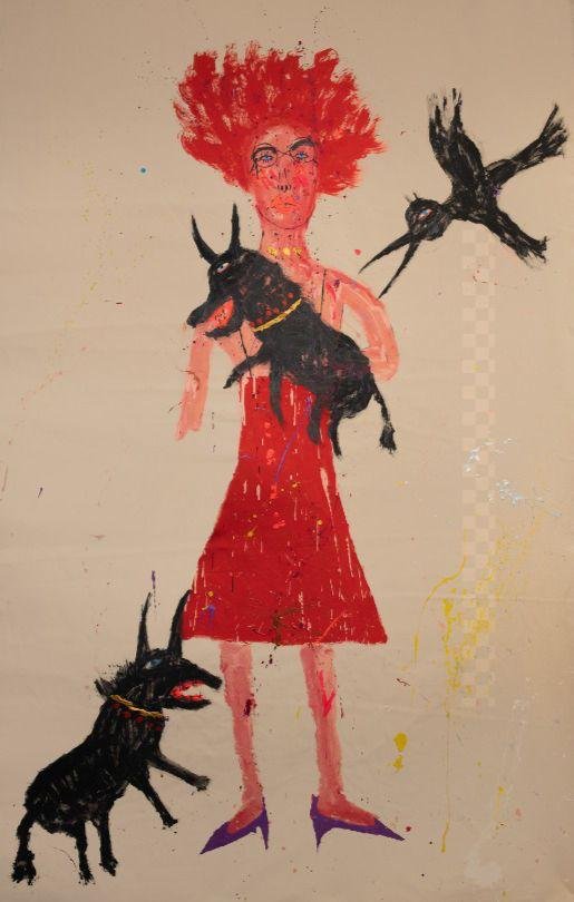 "in the amazon forrest" . 250x160cm . mixed media on canvas . paris . 1999