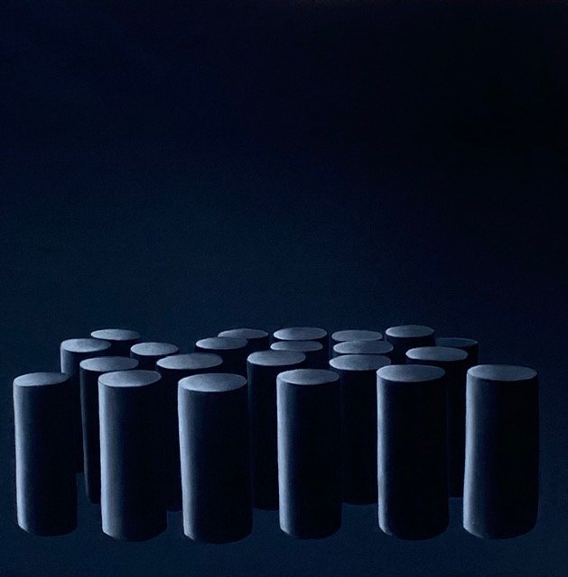   Black Out , oil on canvas, 120cm × 120cm (47.24i x 47.24i), Mission Art , Beirut 