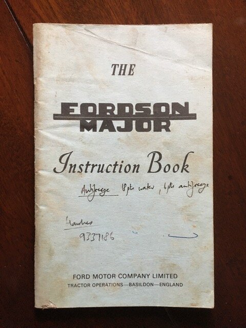 FORDSON MAJOR INSTRUCTION BOOK