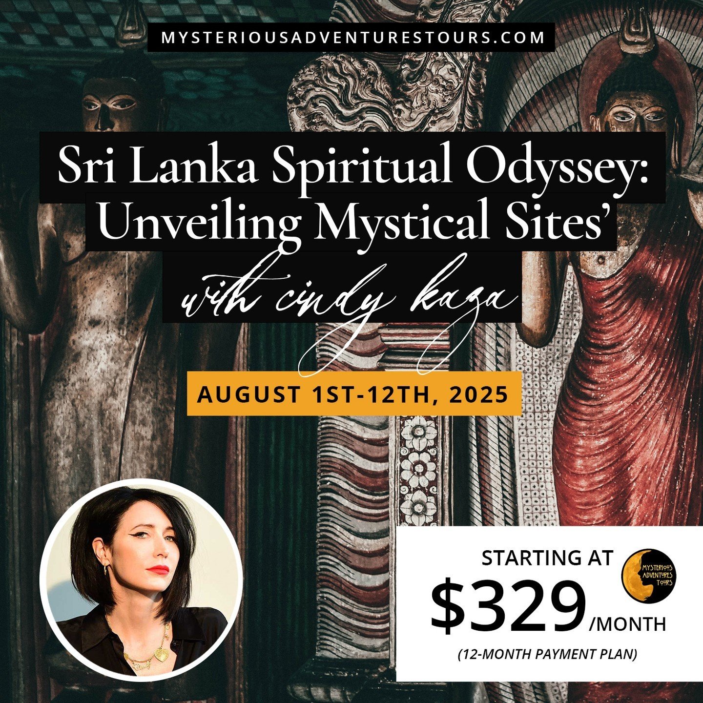 Prepare for the journey of a LIFETIME with our friends @mysteriousadventurestours 🌴✨ Join psychic medium @cindykaza from The Dead Files and The Holzer Files on a 12-day exploration of the enchanting landscapes &amp; rich culture of Sri Lanka. 🛫

Fr