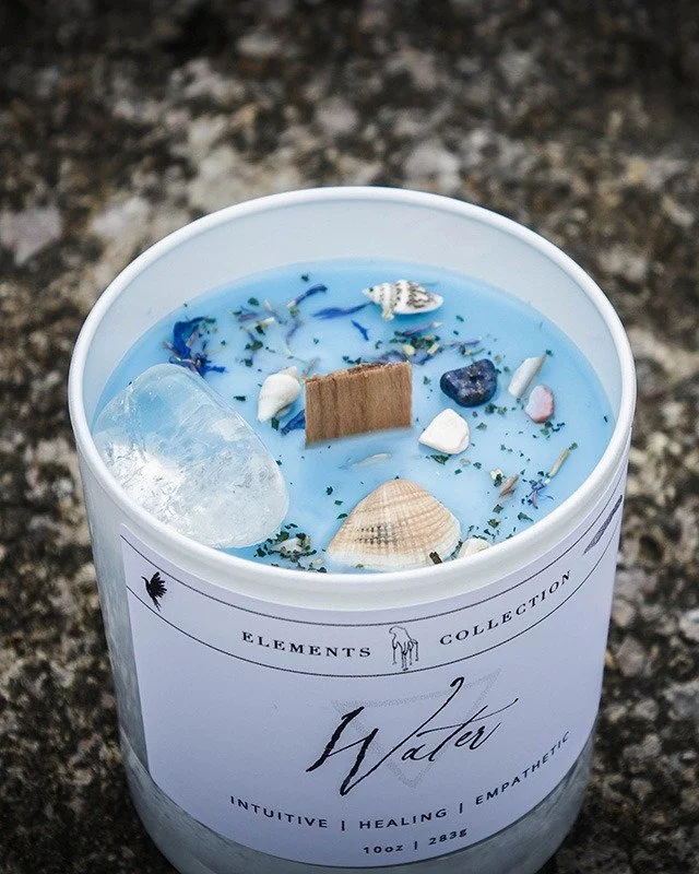 Scorpio season is almost here, and the Water Element Candle is your perfect guide through the depths. 💧

Let the scent of lemon blossom &amp; amber carry you into your inner world, where mystery, magic, and transformation await.

This is a season of
