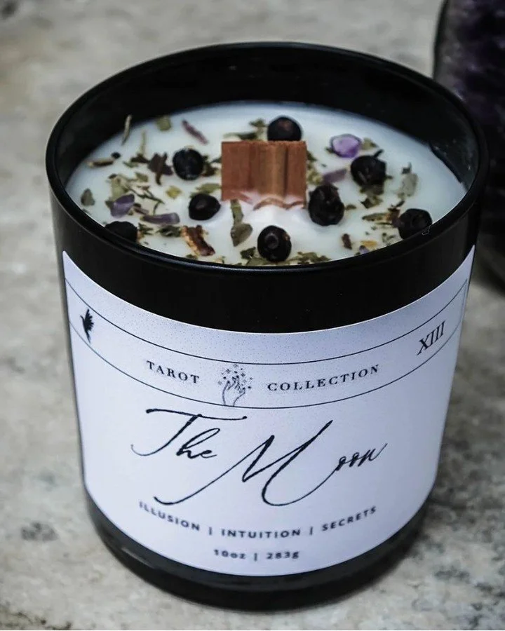 Not everything is meant to be seen clearly. 🌙✨

The Moon invites you inward.
Into intuition.
Into dreams.
Into the quiet spaces where truth feels more like a whisper than an answer.

Our Moon Tarot Candle was created for those moments.
For reflectio
