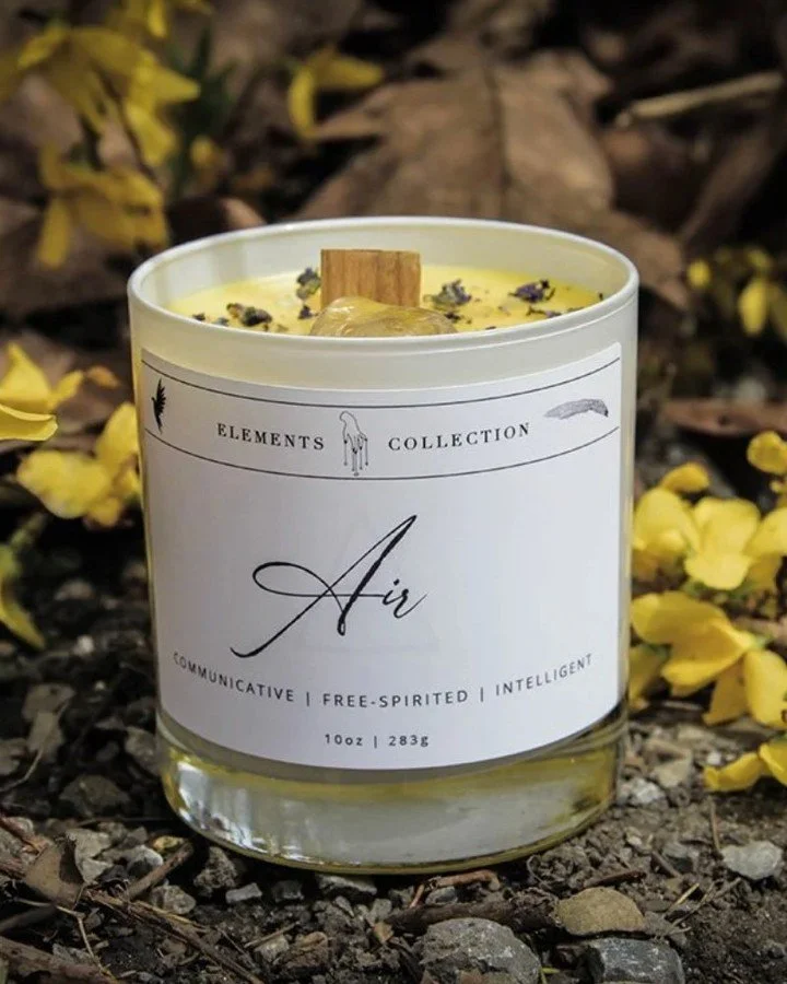 Gemini season belongs to the air. 🌬️✨

Curiosity.
Conversation.
Ideas arriving faster than you can write them down.

Our Air Element Candle blends lemon blossom and amber into something bright, airy, and lightly grounding. A scent for open windows, 