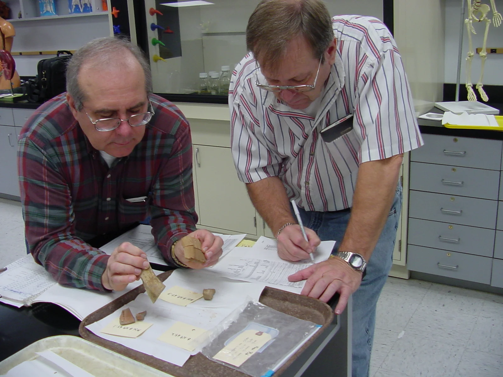   Cut sherd information is checked against journal entry.  