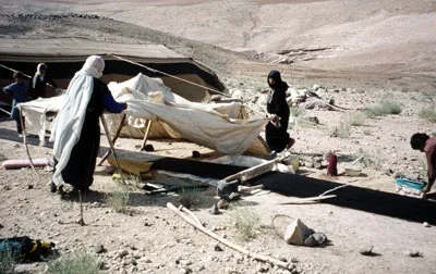 Bedouin women and ground loom