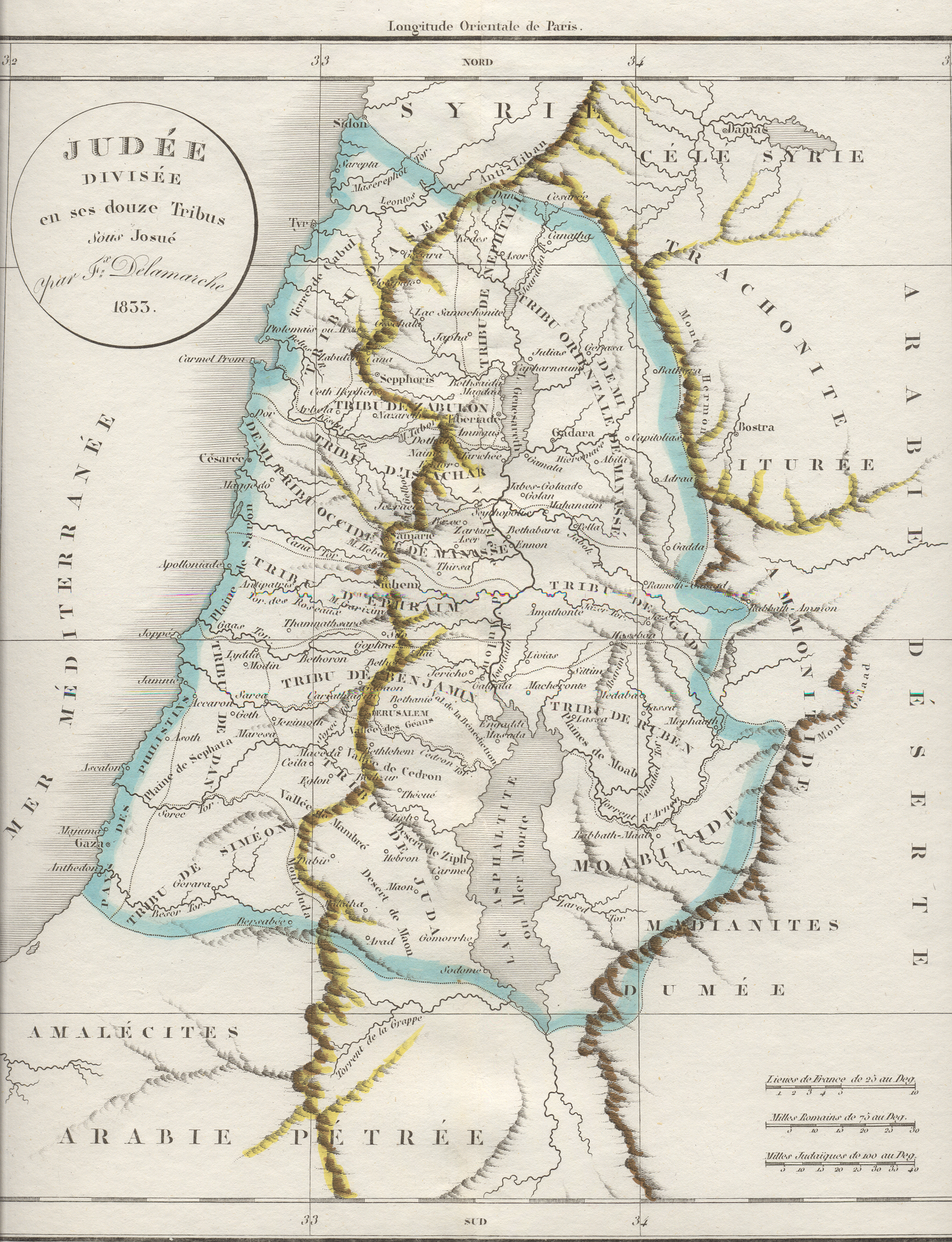 1833 Judèe Divisèe en ses douze Tribus