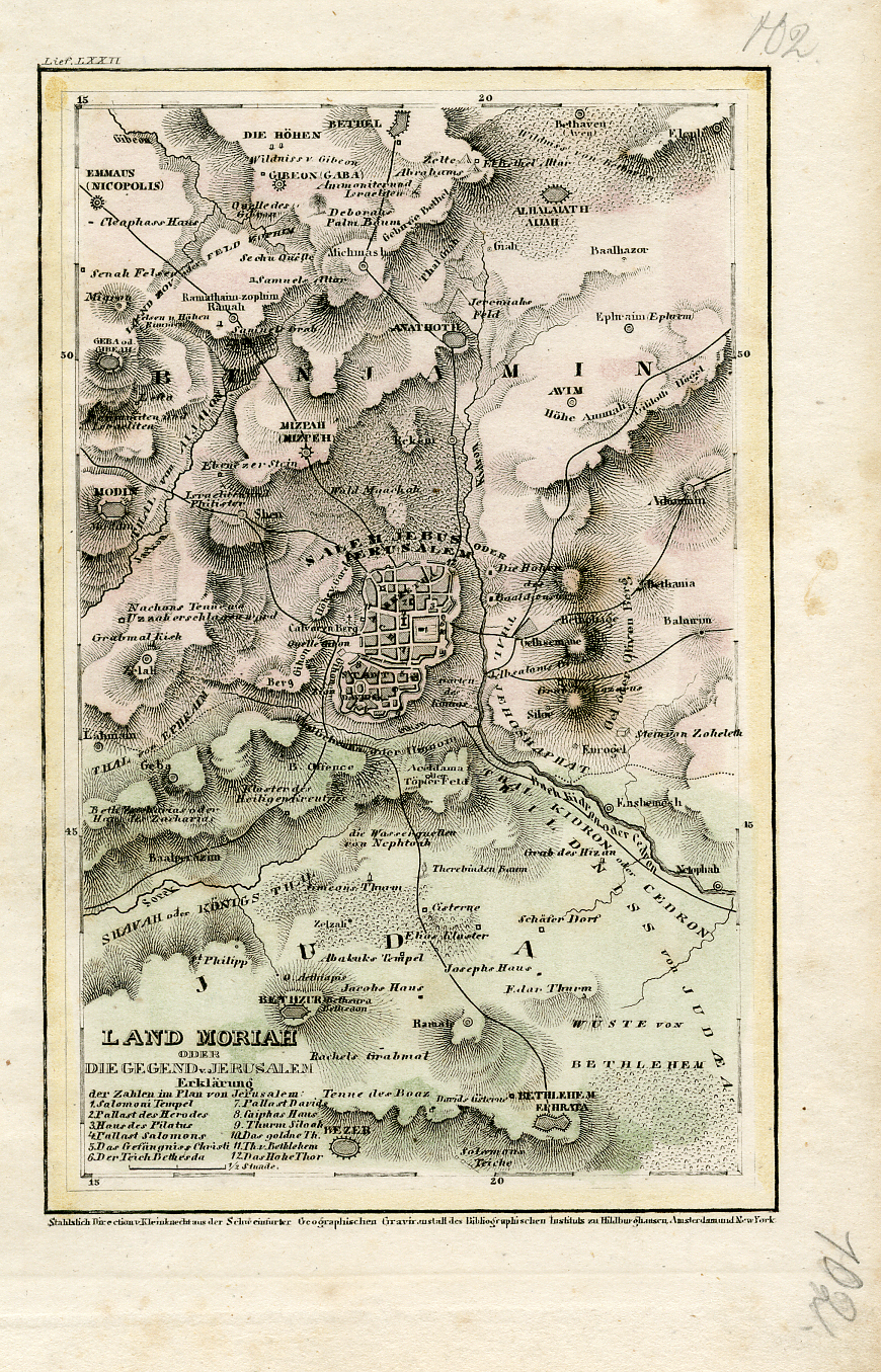 1835 Land Moriah Die Gegend v. Jerusalem