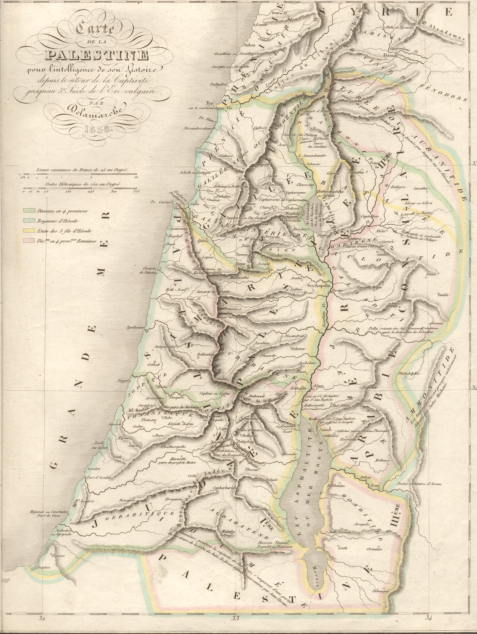 1838 Carte De La Palestine B